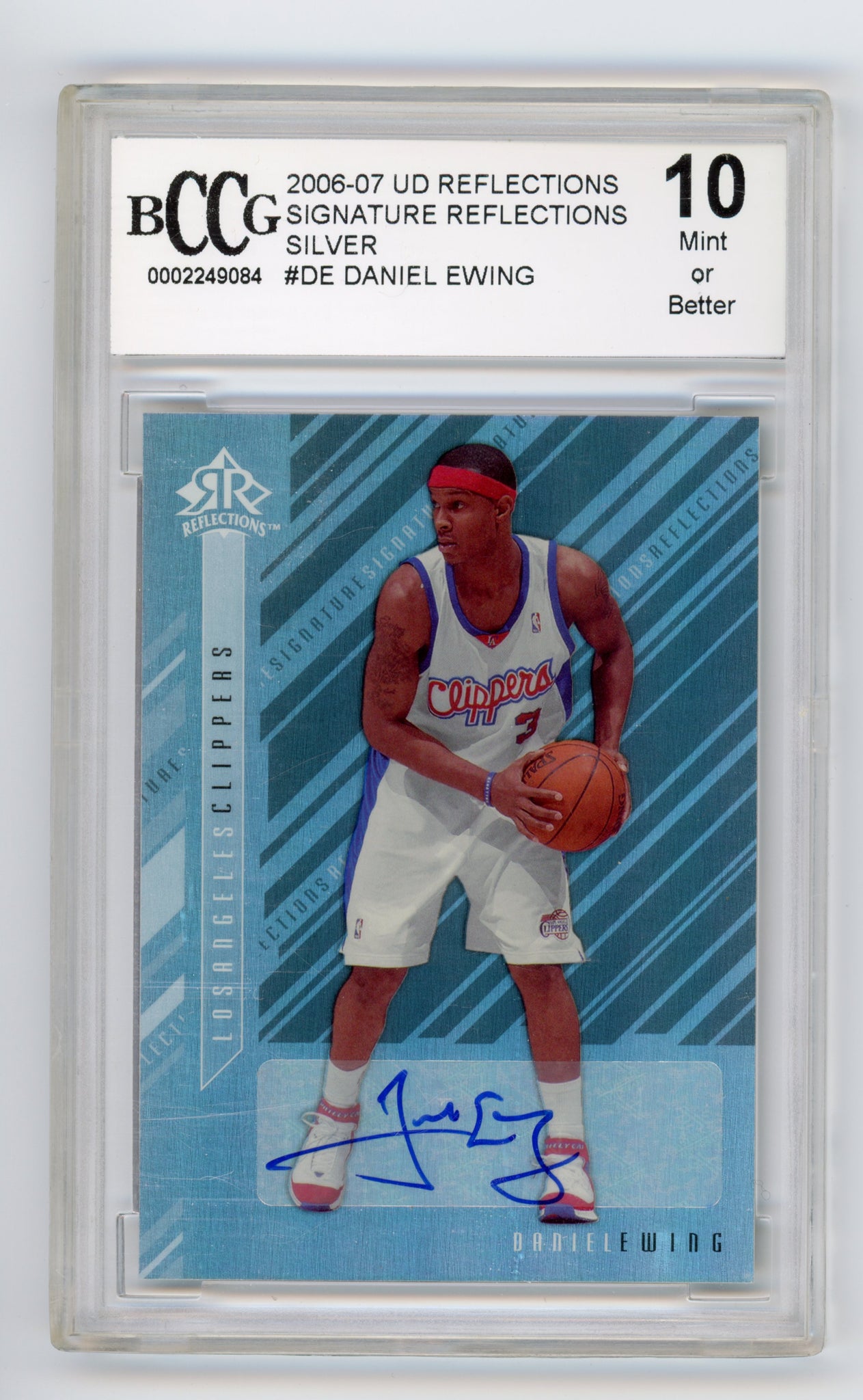 2006-2007 UD Reflections Daniel Ewing Silver Signature Los Angeles Clippers Graded Beckett 10 MINT