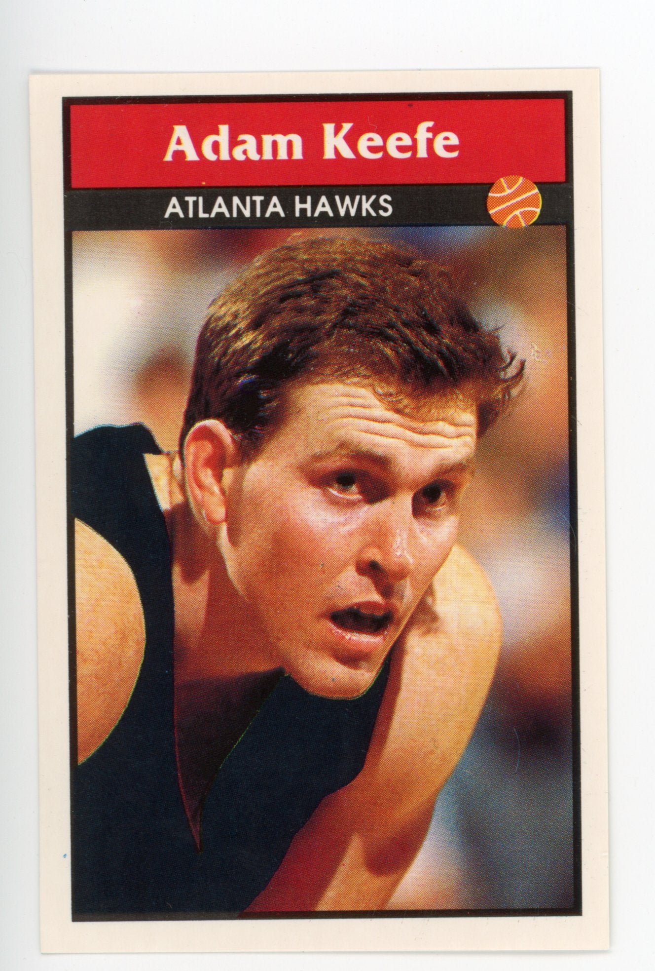 Adam Keefe Panini 1992-1993 Basketball Sticker Atlanta Hawks #6
