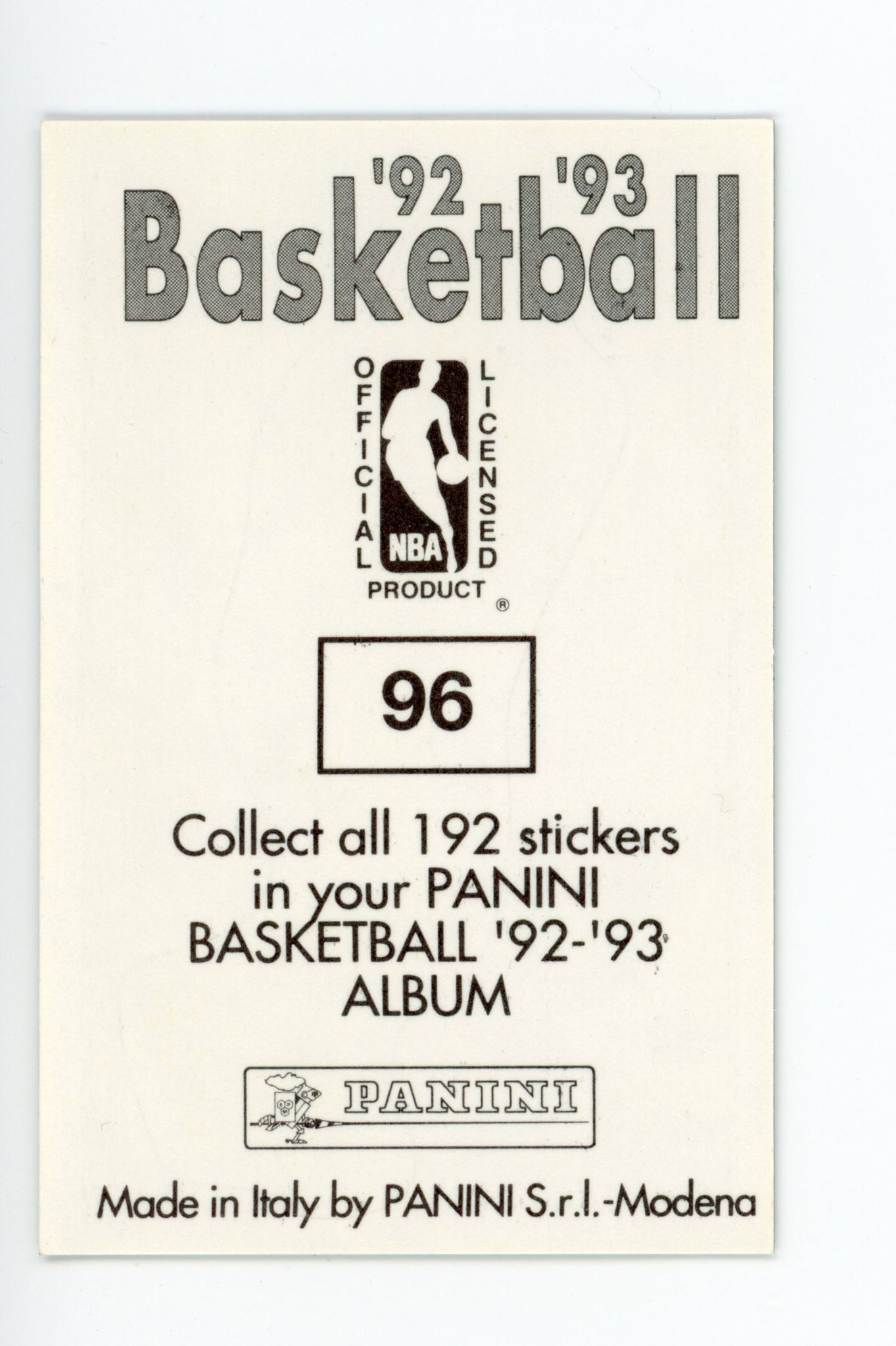 Scottie Pippen Panini 1992-1993 Basketball Sticker Chicago Bulls #96