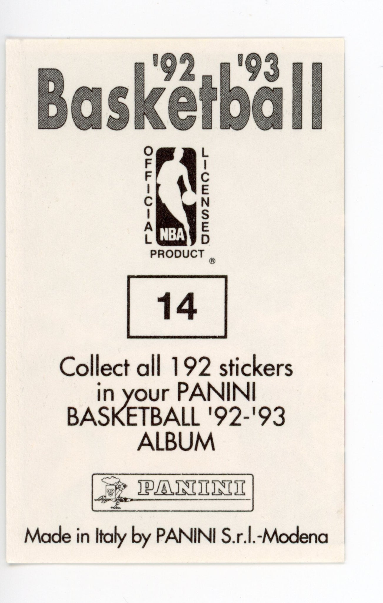 Eastern Playoffs Panini 1992-1993 Basketball Sticker #14