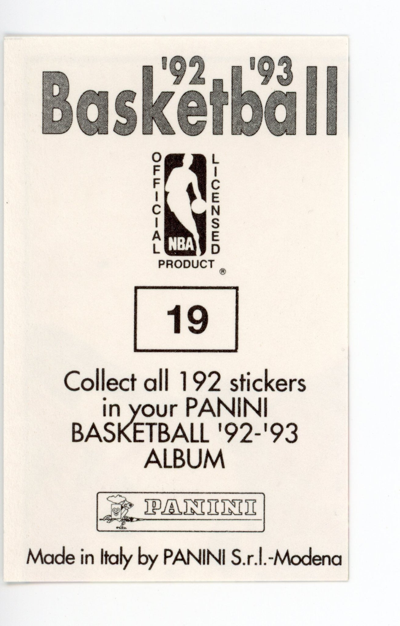 NBA Finals Panini 1992-1993 Basketball Sticker #19