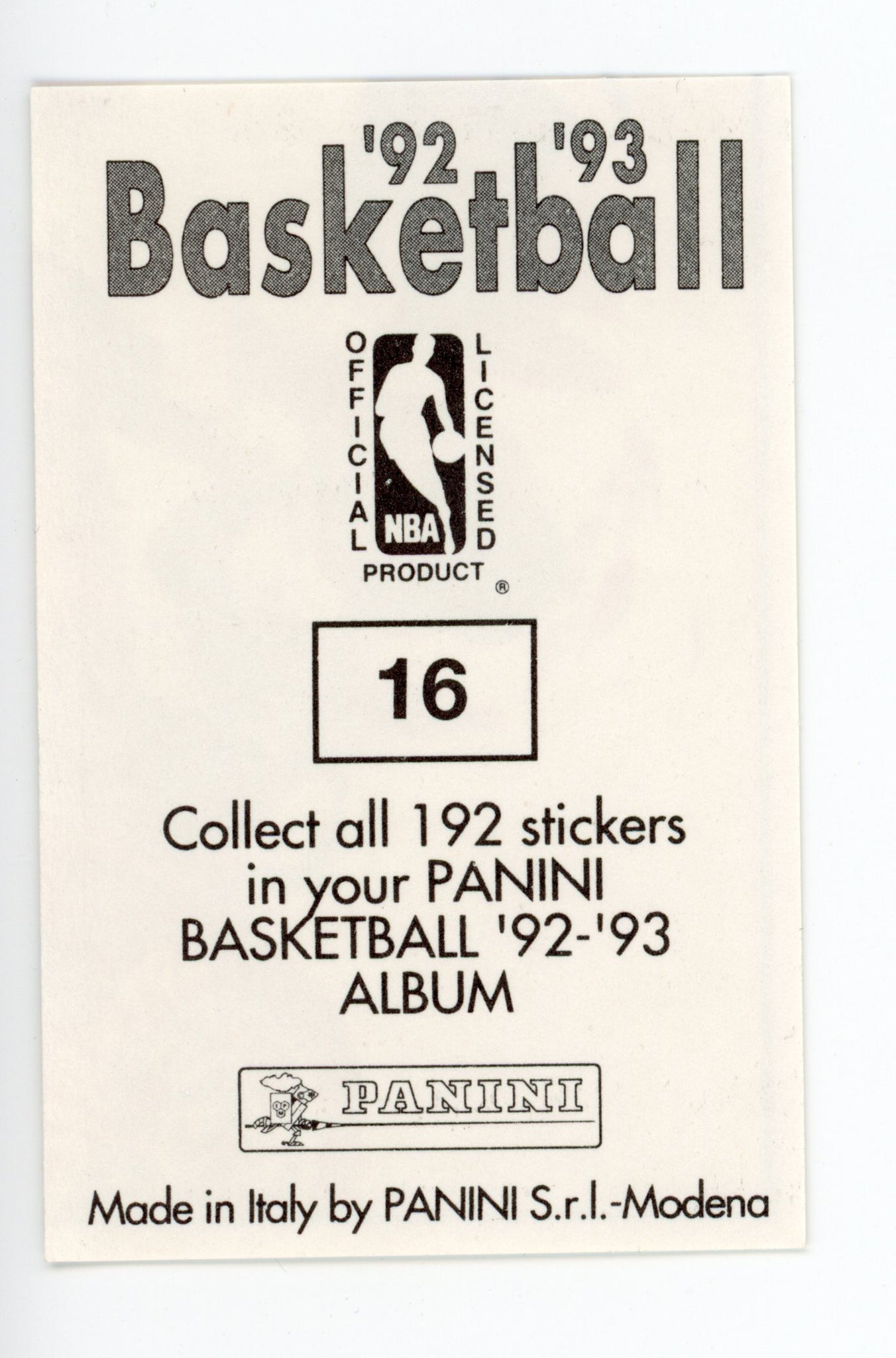 NBA Finals Panini 1992-1993 Basketball Sticker #16