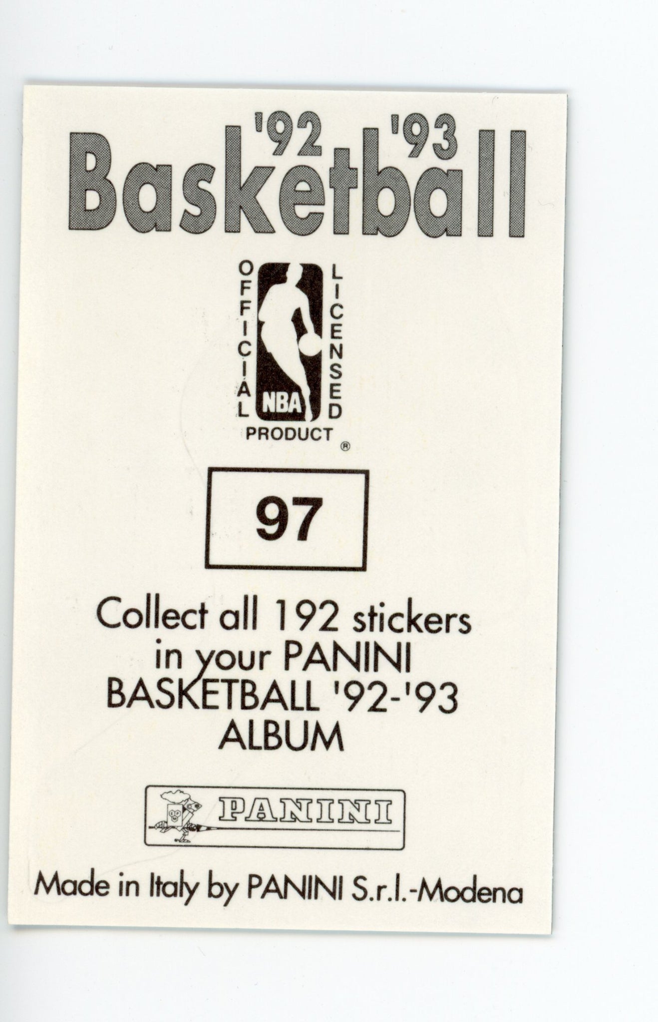 John Stockton Panini 1992-1993 Basketball Sticker Utah Jazz #97