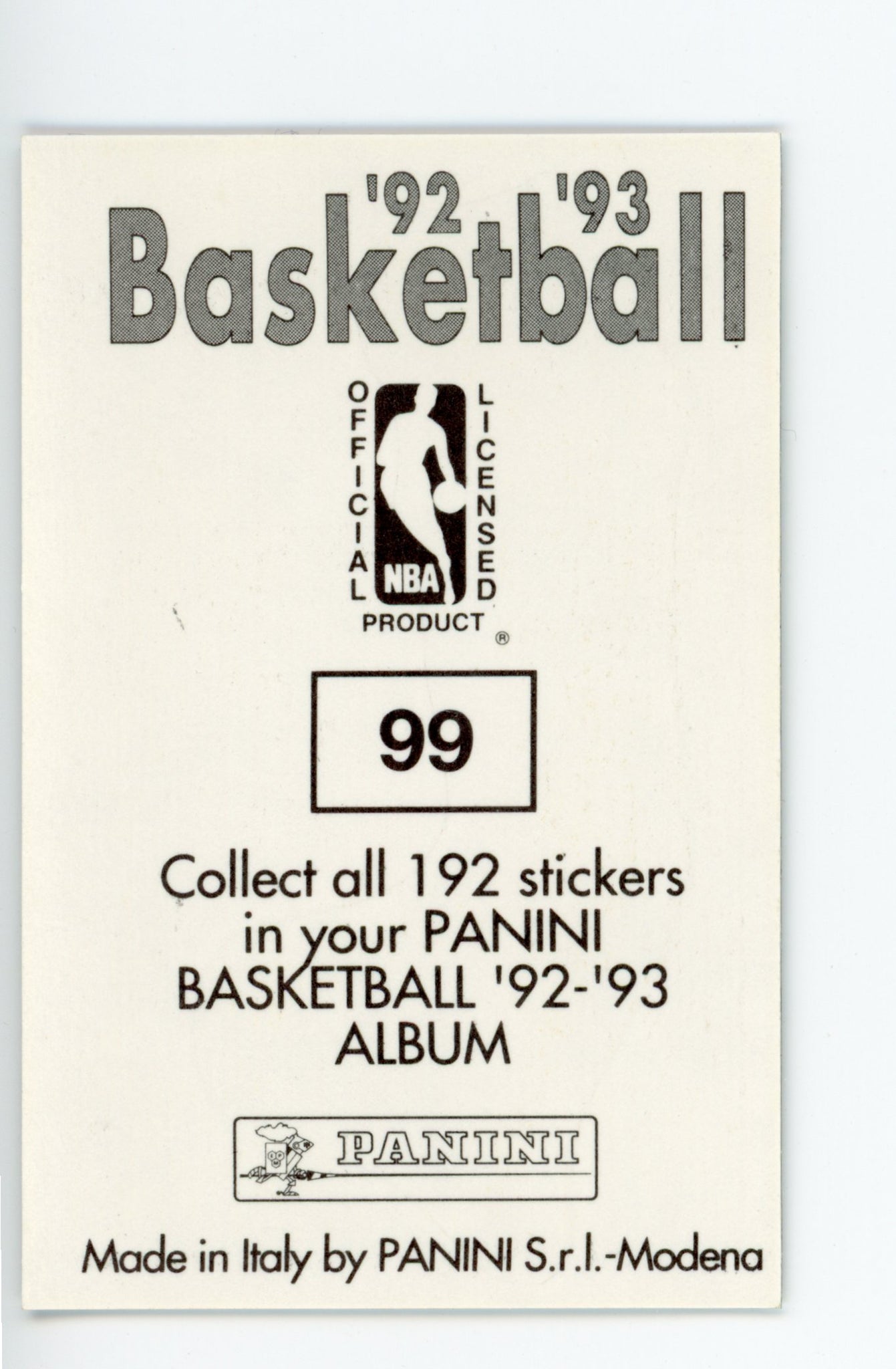 David Robinson Panini 1992-1993 Basketball Sticker San Antonio Spurs #99