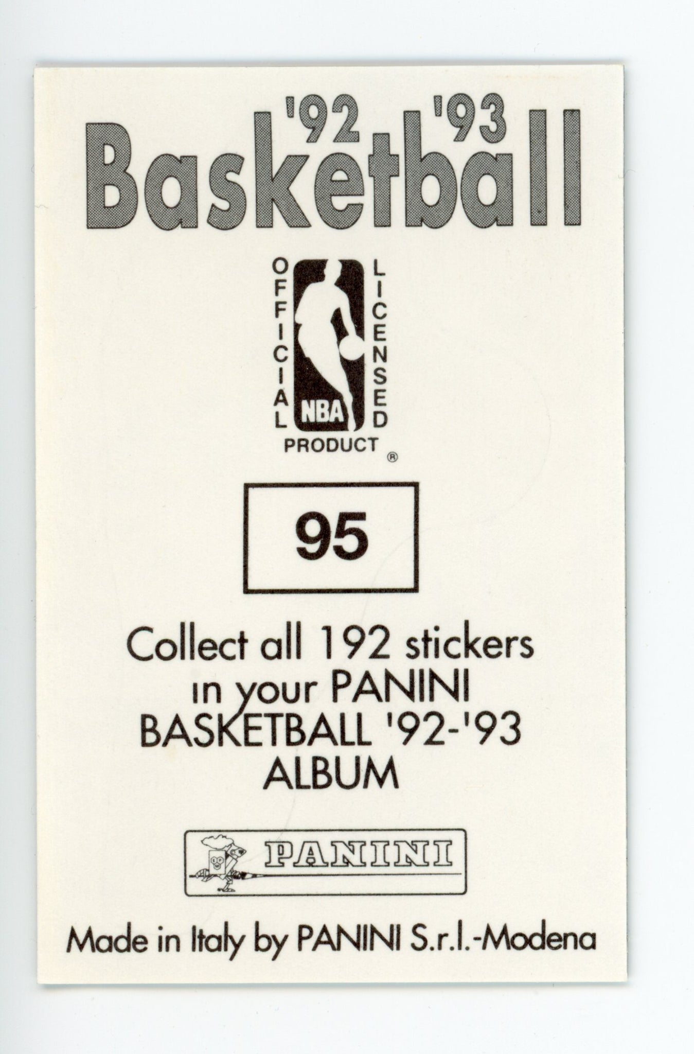 Magic Johnson Panini 1992-1993 Basketball Sticker Los Angeles Lakers #95