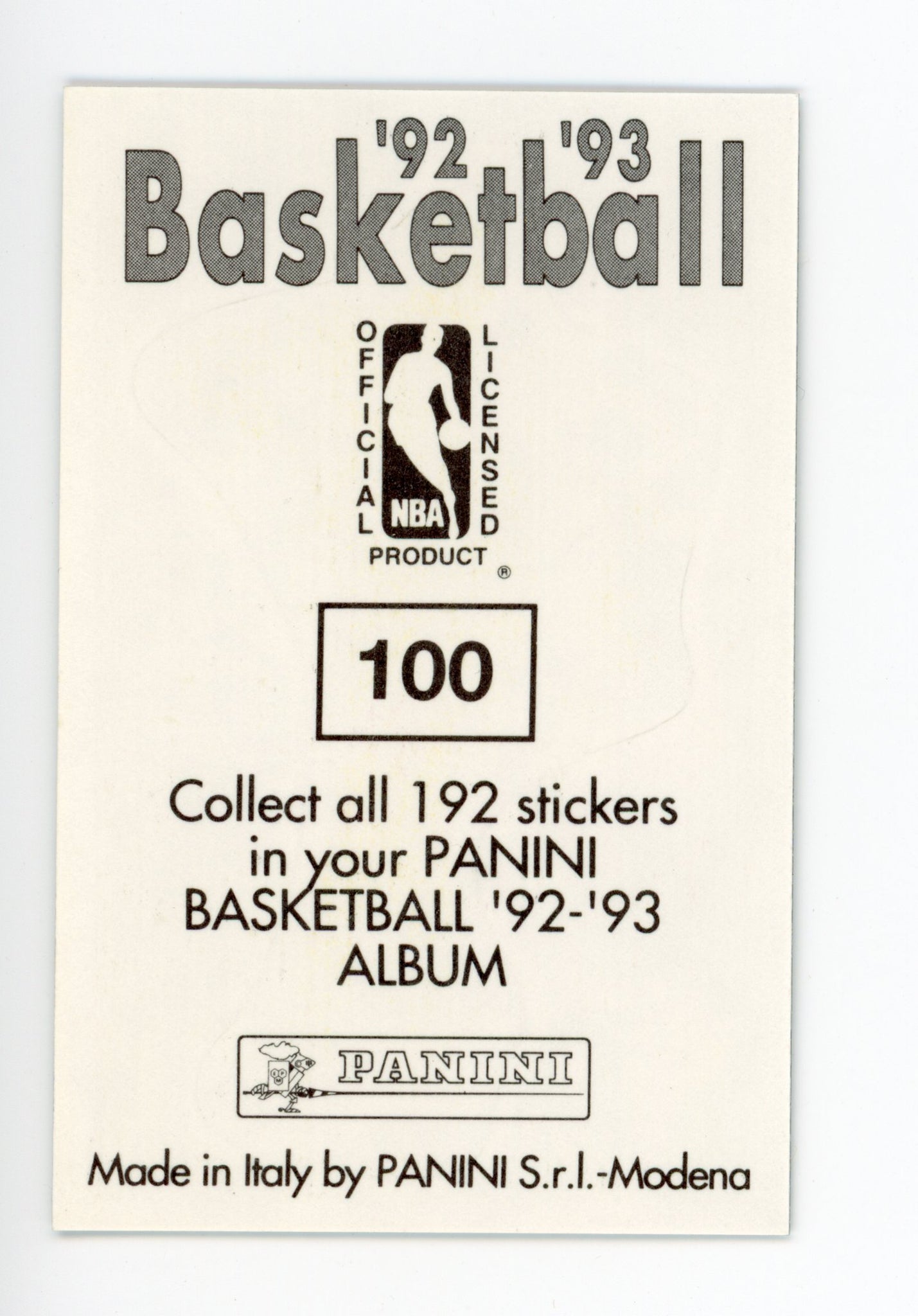 Karl Malone Panini 1992-1993 Basketball Sticker Utah Jazz #100