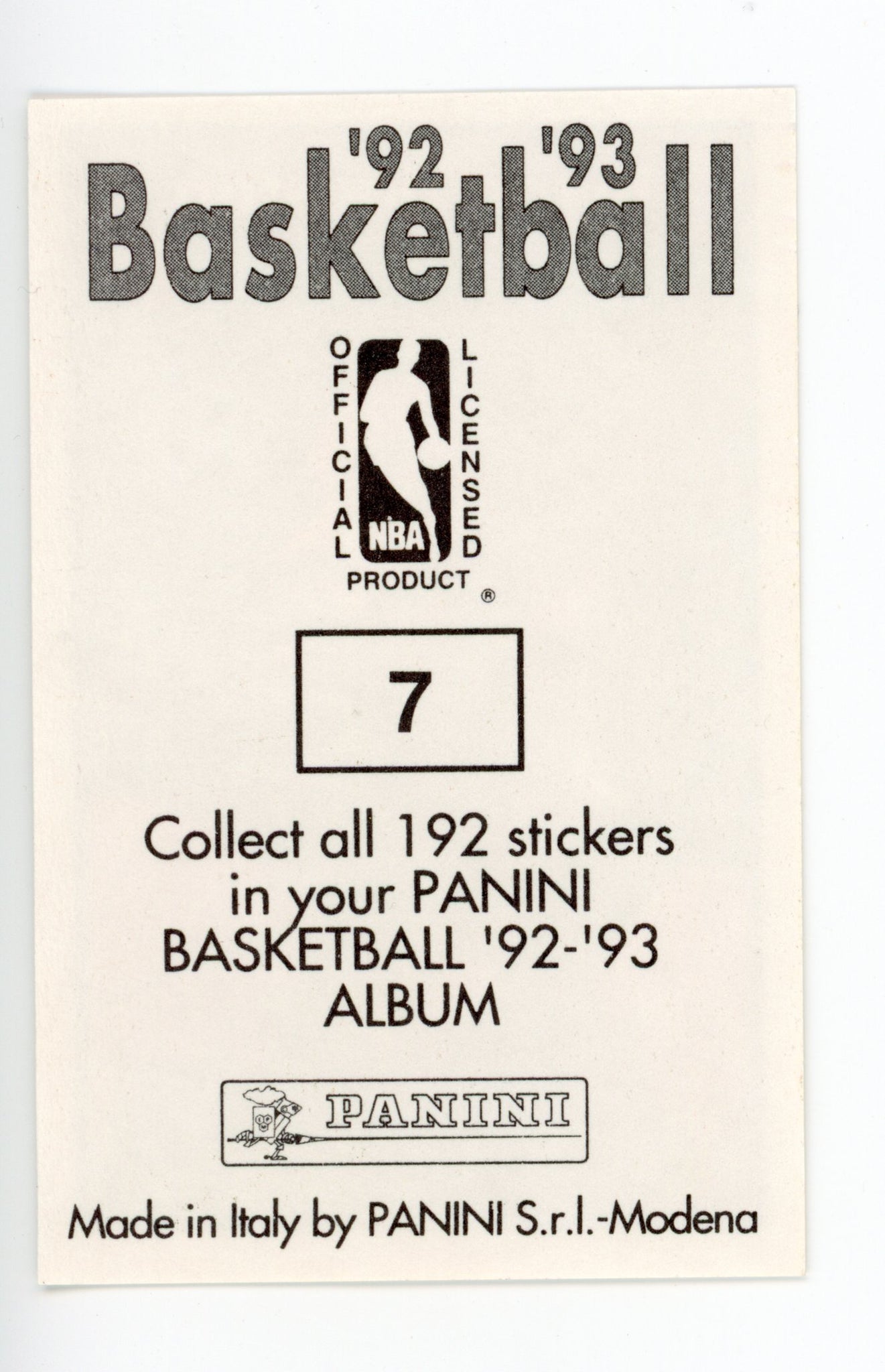 Byron Houston Panini 1992-1993 Basketball Sticker Chicago Bulls #7