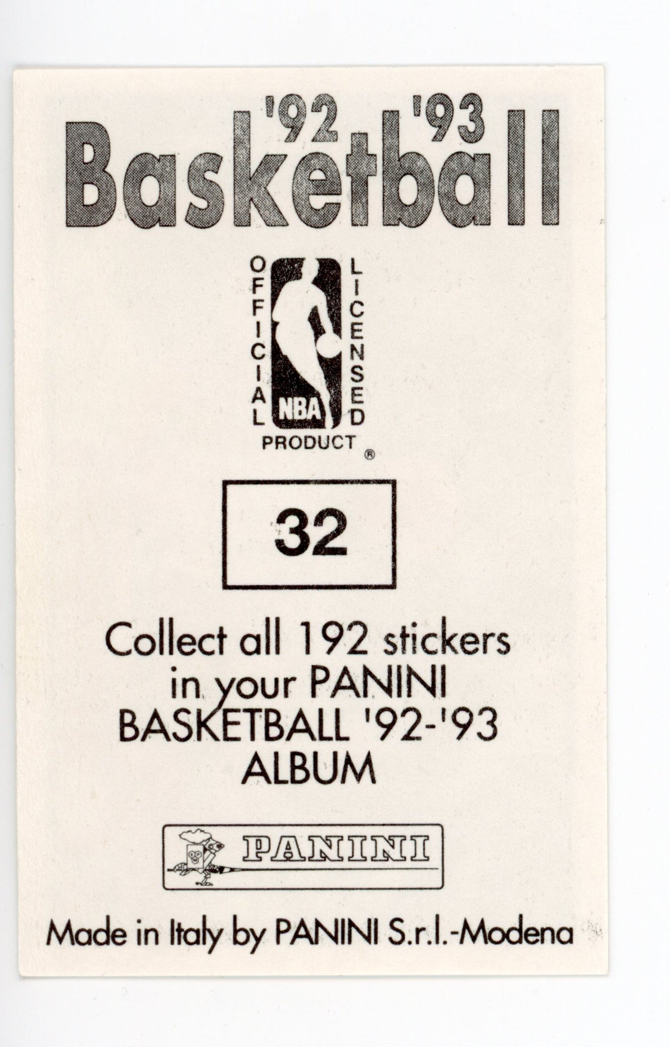 Glenn Rivers Panini 1992-1993 Basketball Sticker Los Angeles Clippers #32