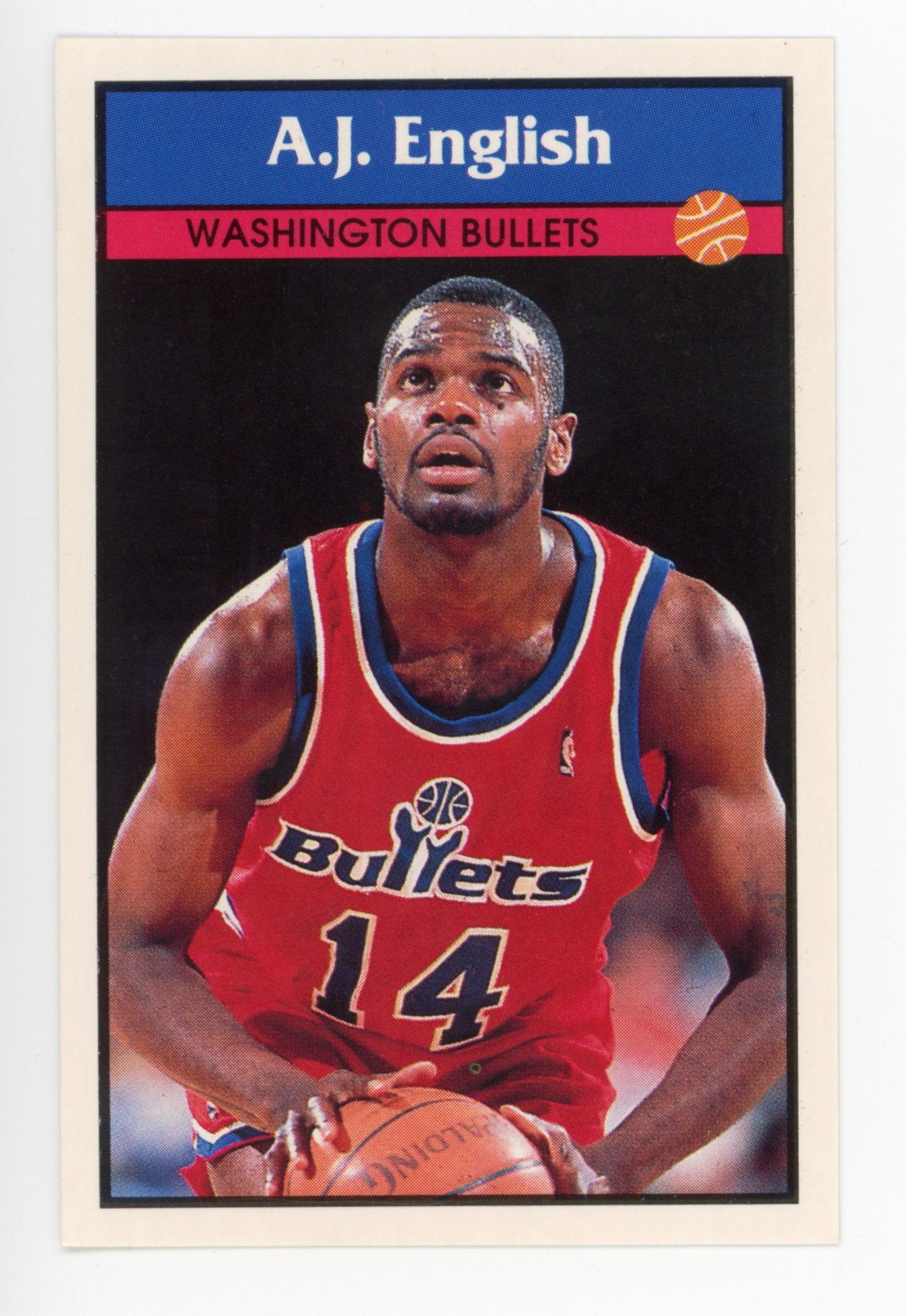 A.J. English Panini 1992-1993 Basketball Sticker Washington Bullets # 191