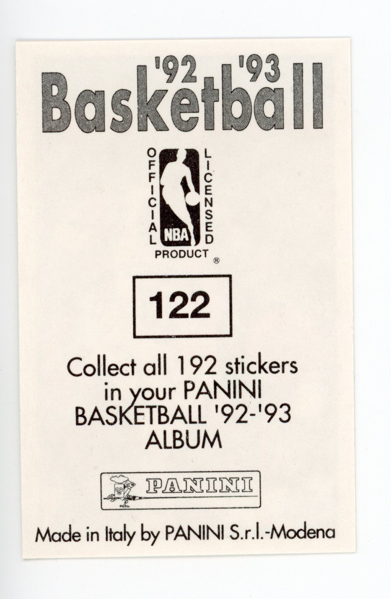 Kendall Gill Panini 1992-1993 Basketball Sticker Charlotte Hornets # 122