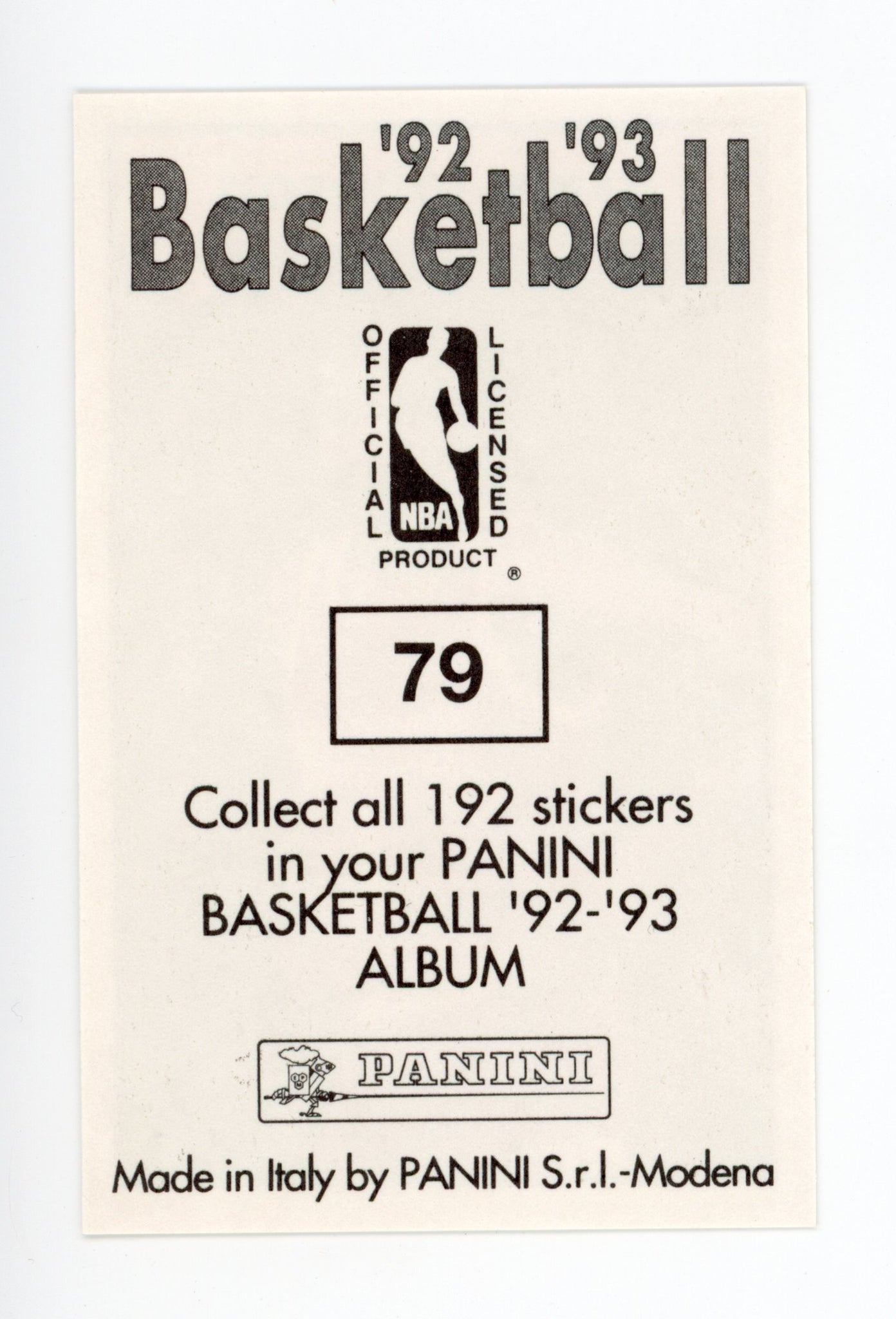 Avery Johnson Panini 1992-1993 Basketball Sticker Houston Rockets #79