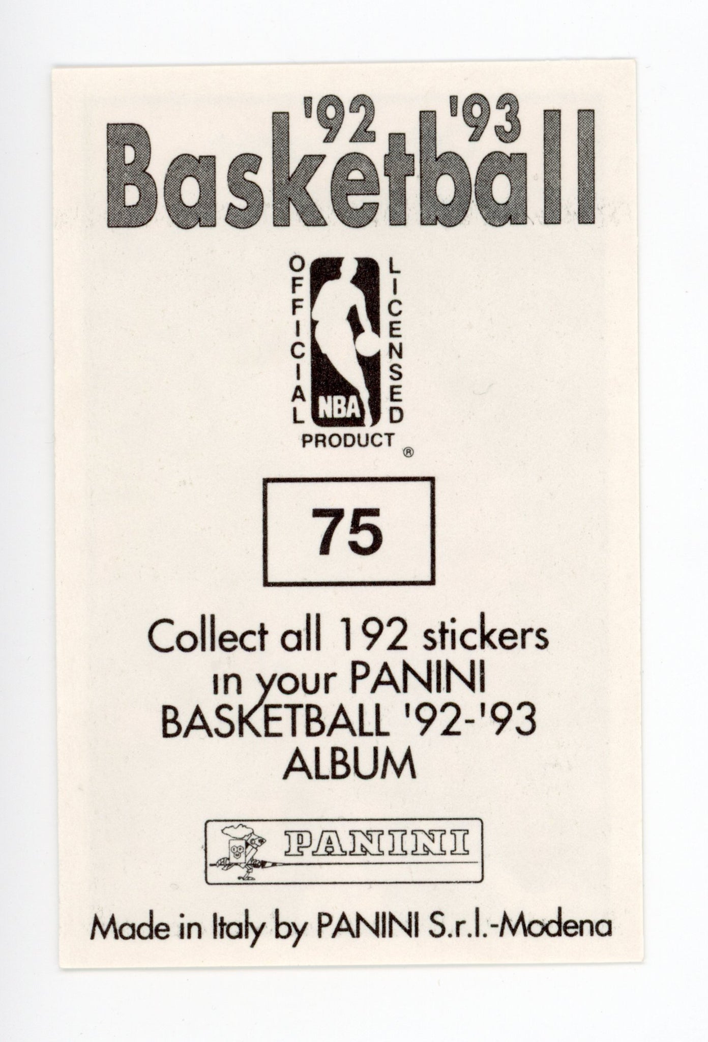 Otis Thorpe Panini 1992-1993 Basketball Sticker Houston Rockets # 75