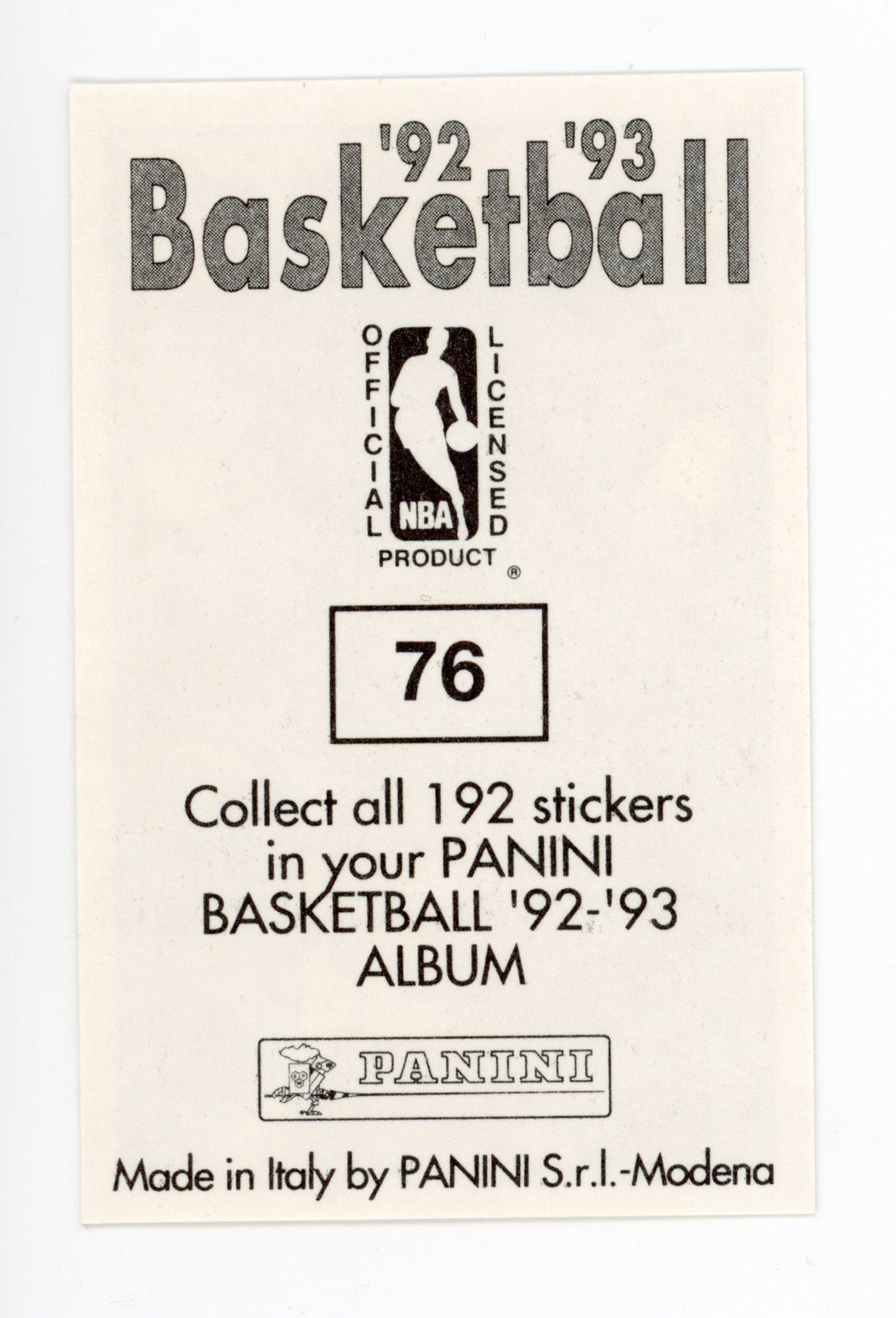 Hakeem Olajuwon Panini 1992-1993 Basketball Sticker #76