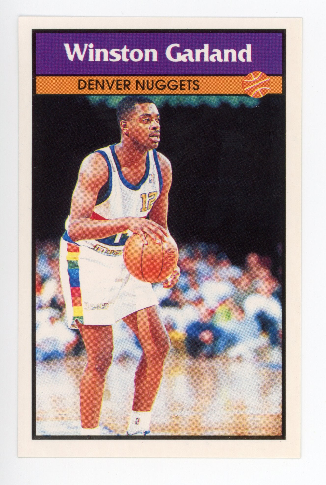 Winston Garland Panini 1992-1993 Basketball Sticker Denver Nuggets #73