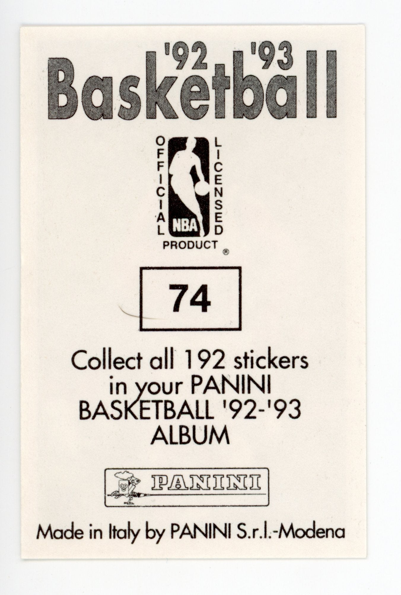 Chris Jackson Panini 1992-1993 Basketball Sticker Denver Nuggets # 74