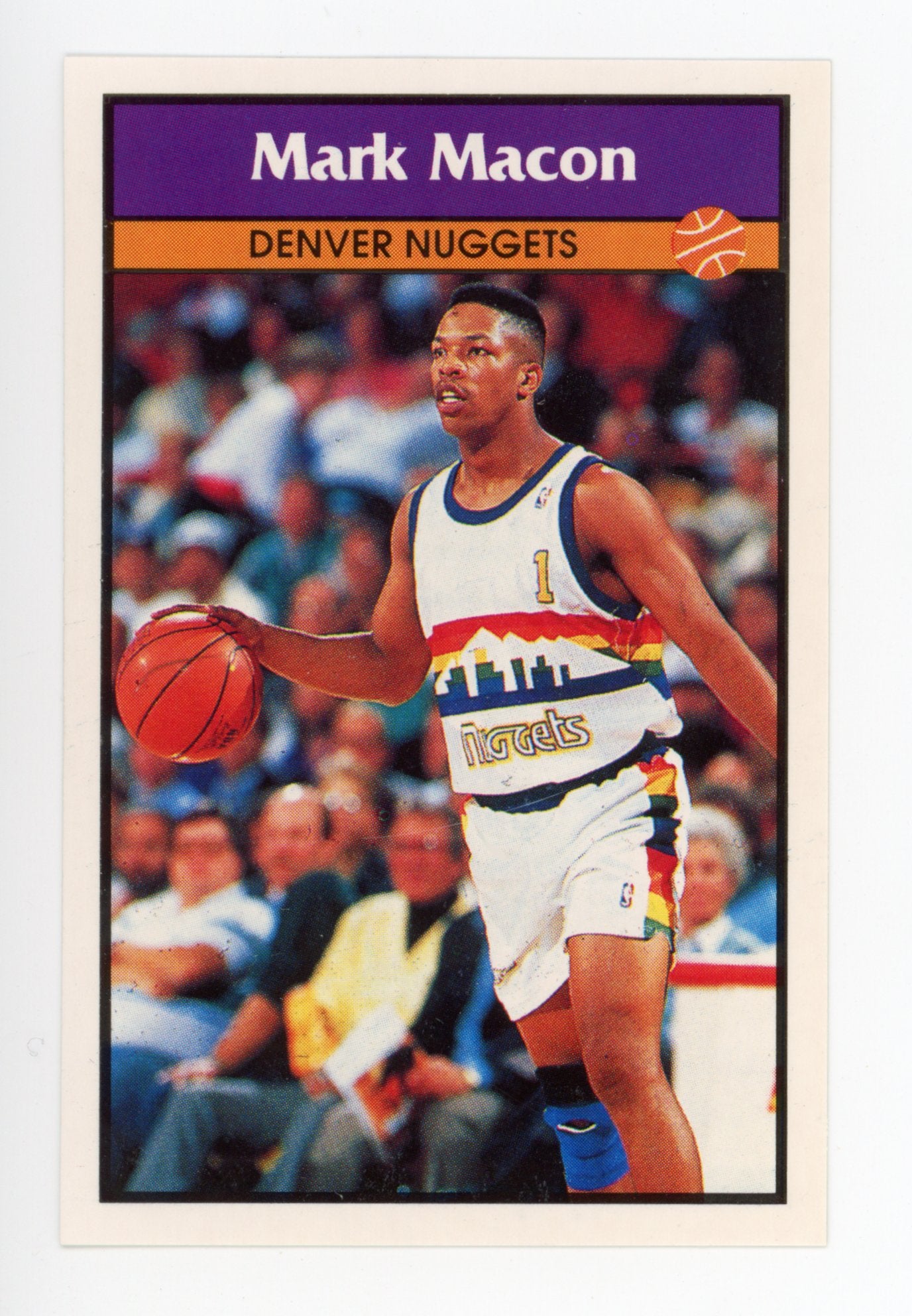 Mark Macon Panini 1992-1993 Basketball Sticker Denver Nuggets #72