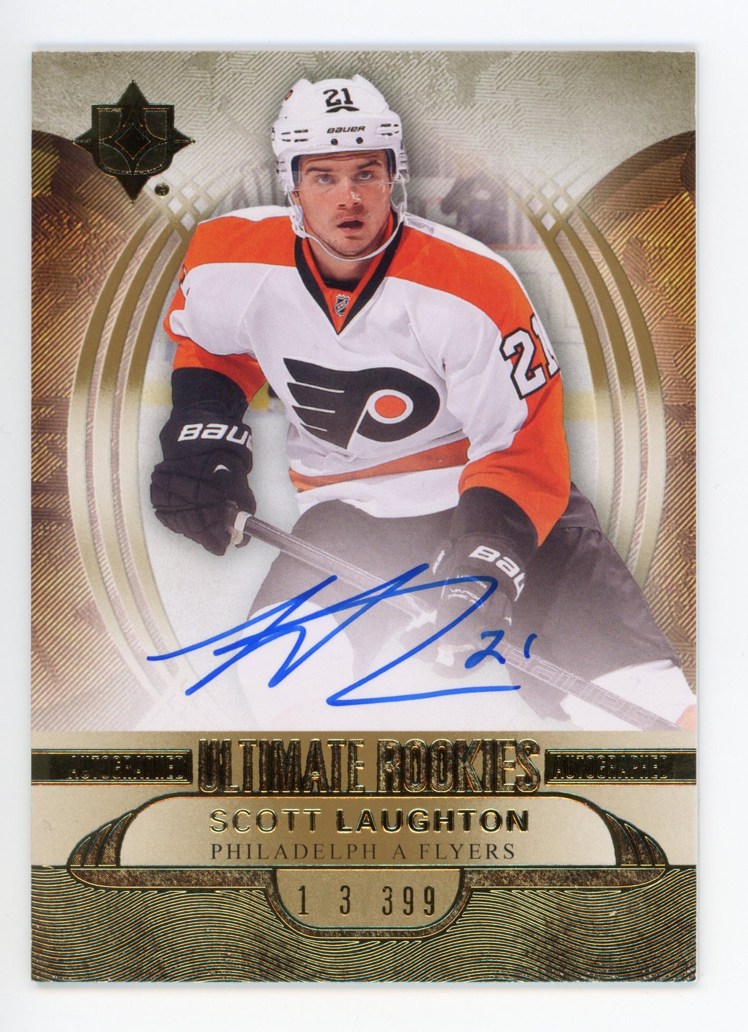 Scott Laughton Autographed Ultimate Rookies 2013-2014 Philadelphia Flyers #d