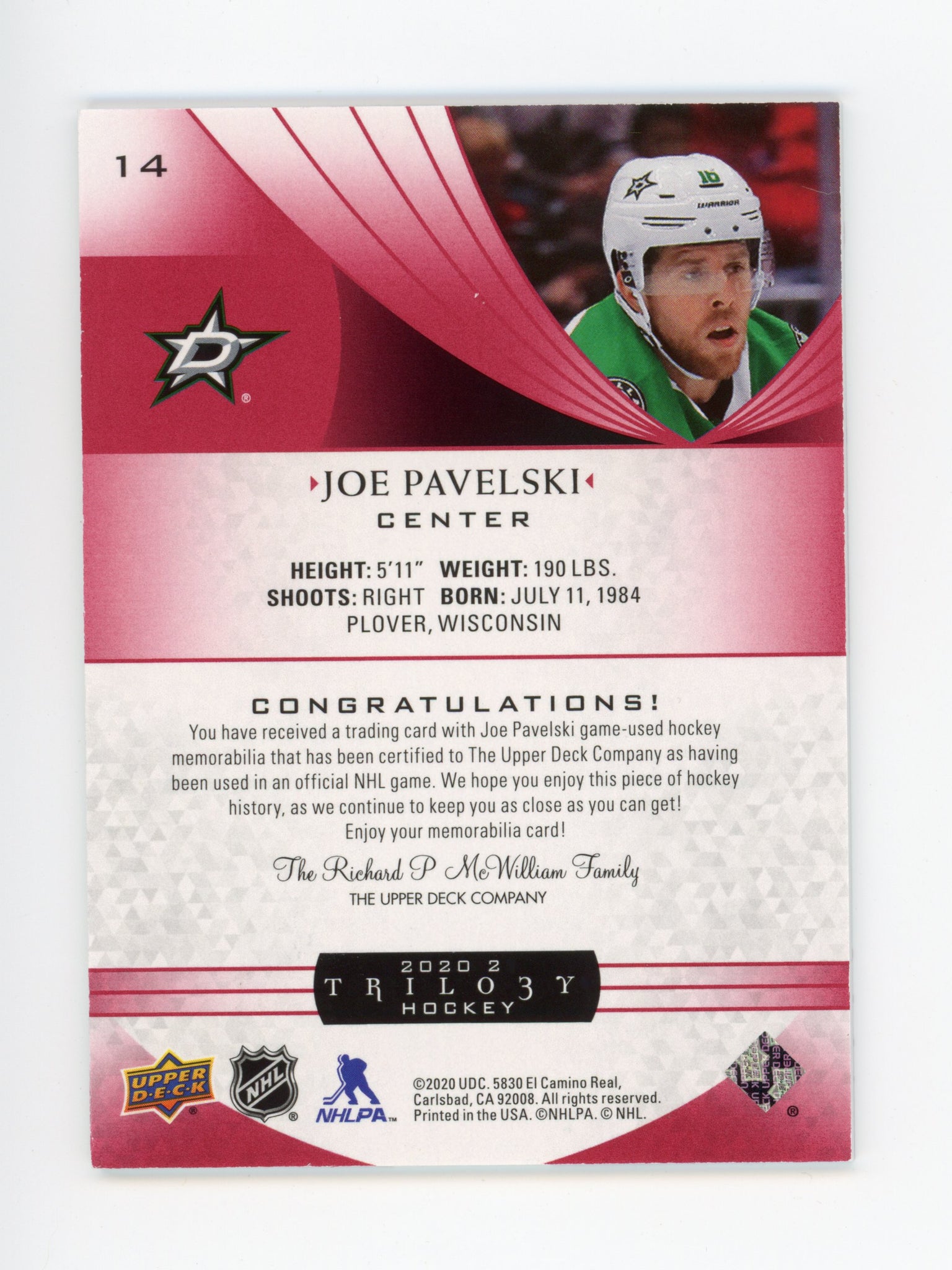 Joe Pavelski Hockey Cards