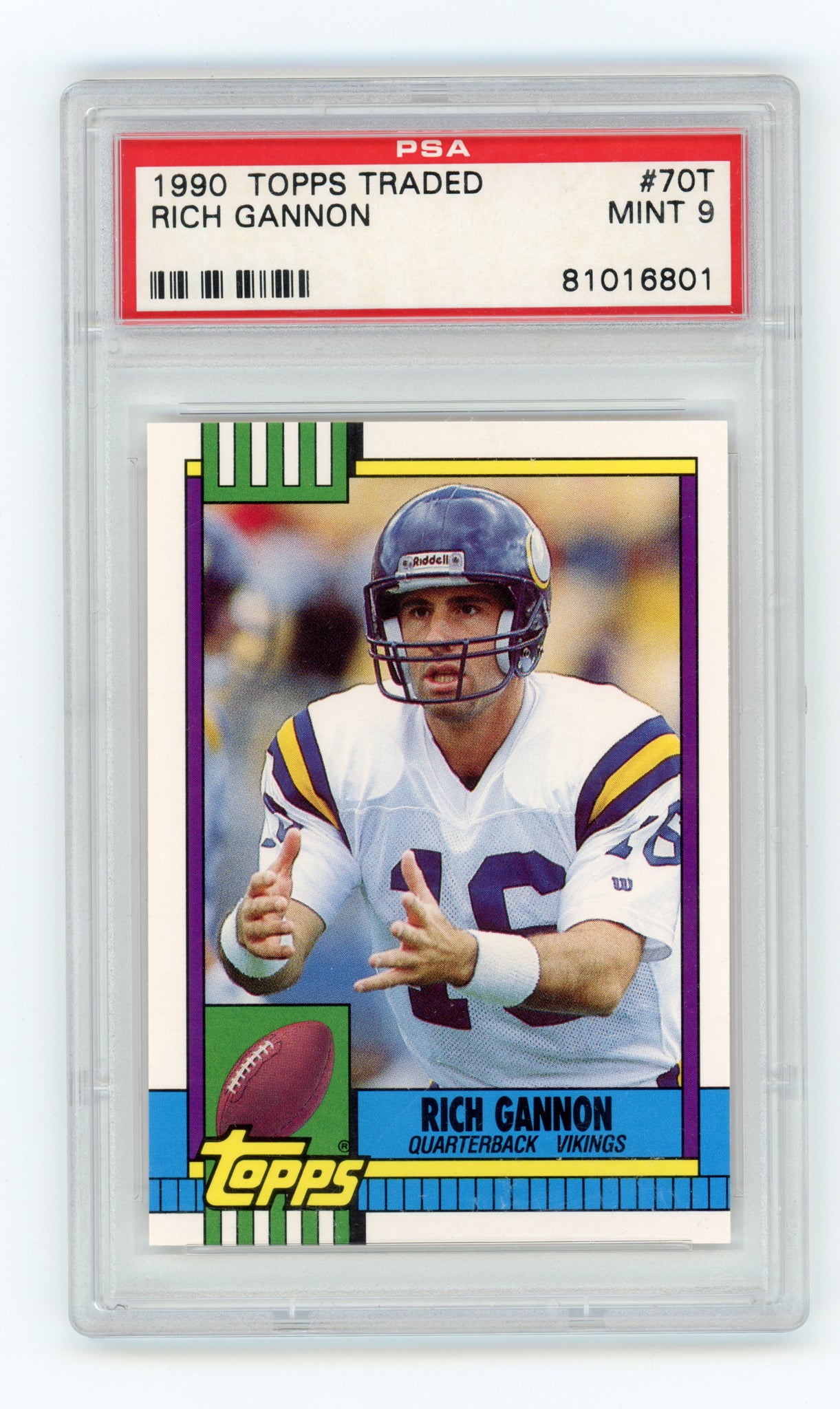 Rich Gannon Topps 1990 Topps Traded Minnesota Vikings #70T PSA 9