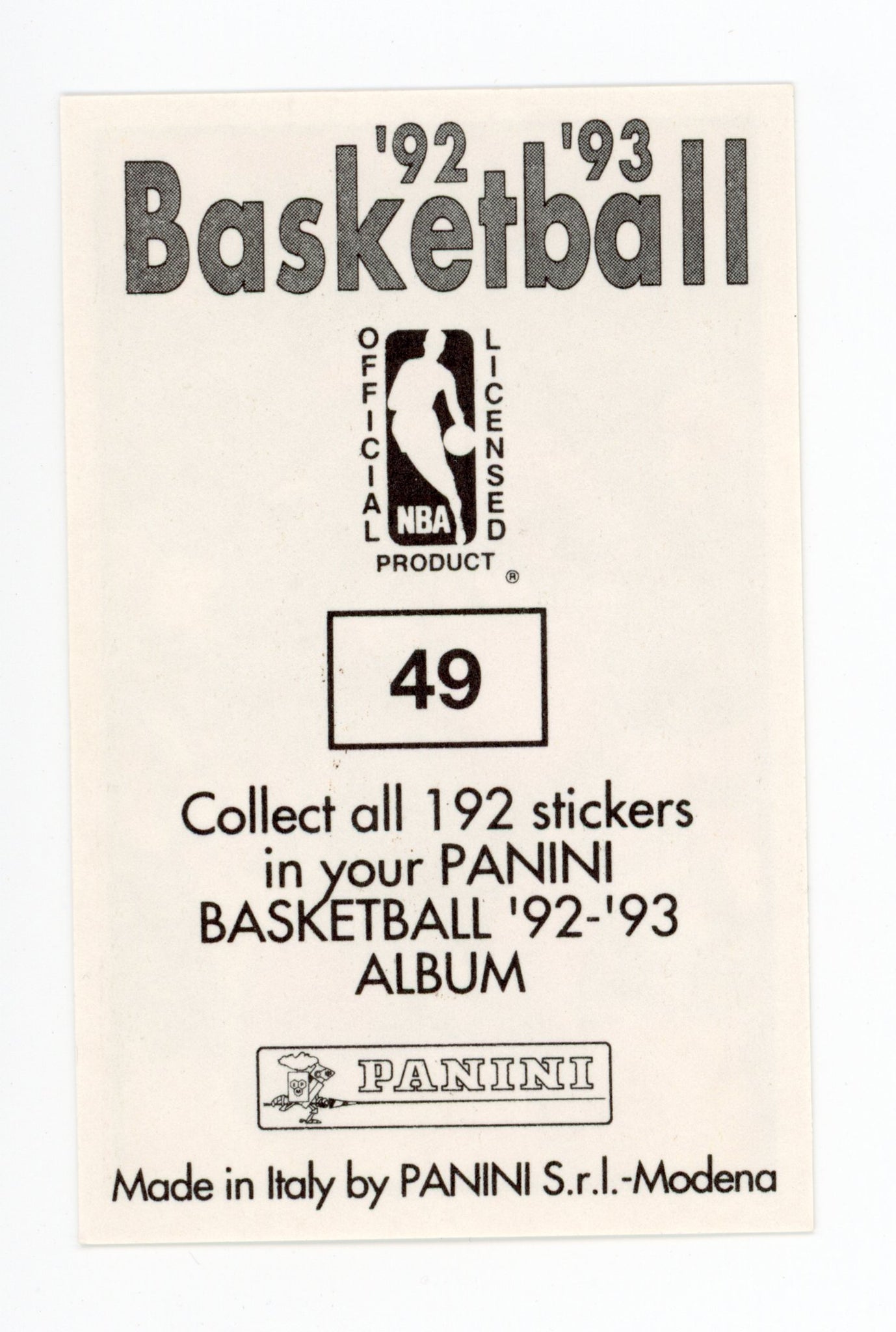 Cliff Robinson Panini 1992-1993 Basketball Sticker Portland Trailblazers #49