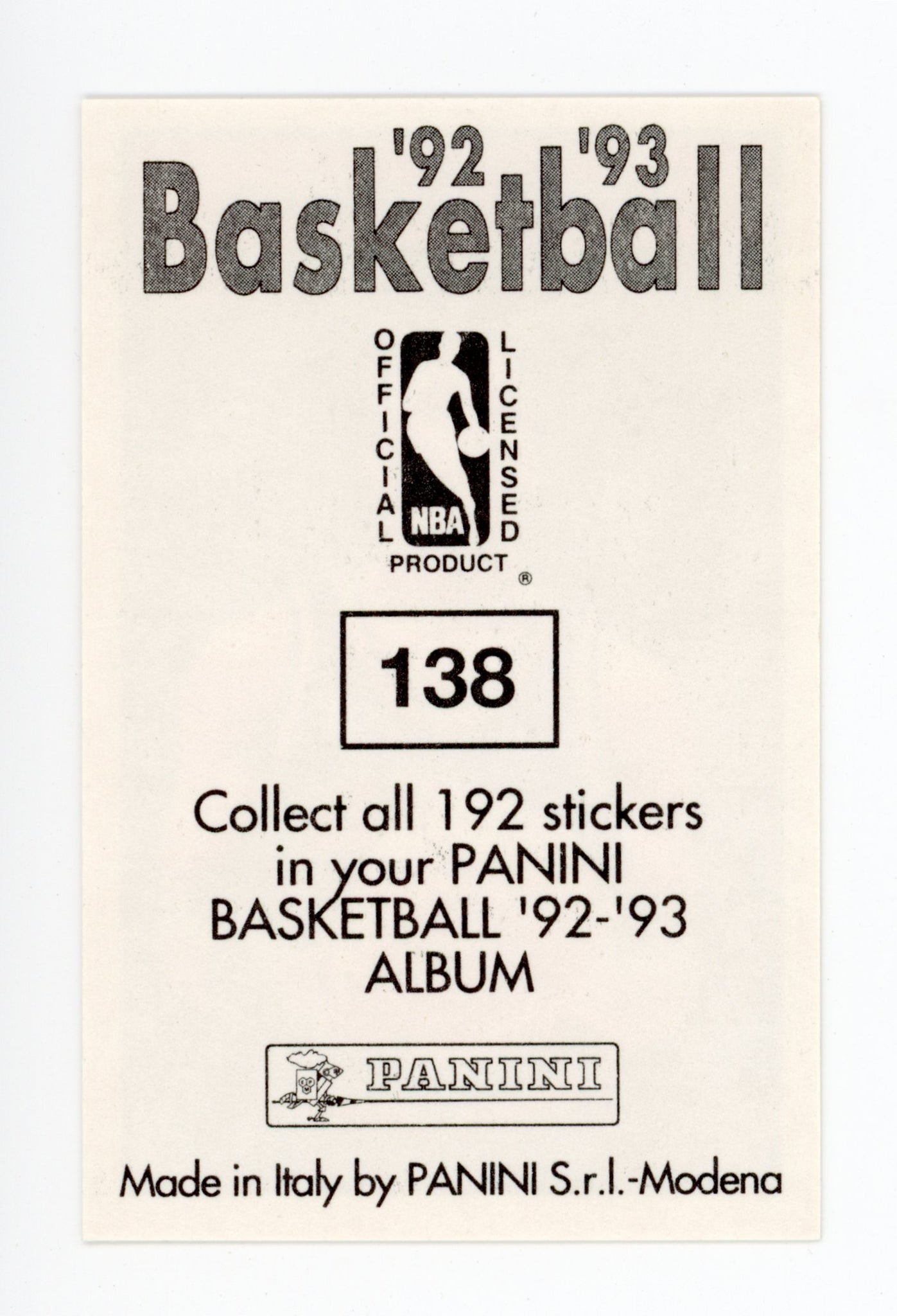 Terrell Brandon Panini 1992-1993 Basketball Sticker Cleveland Cavaliers #138