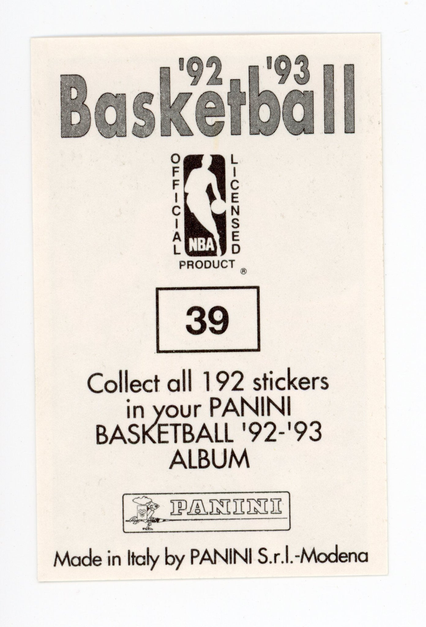 Charles Barkley Panini 1992-1993 Basketball Sticker Phoenix Suns #39