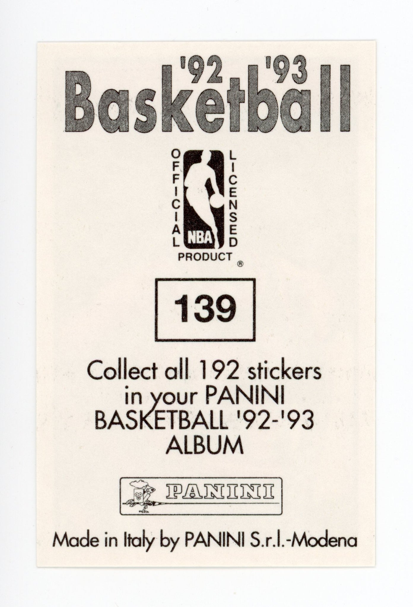 Joe Dumars Panini 1992-1993 Basketball Sticker Detroit Pistons #139