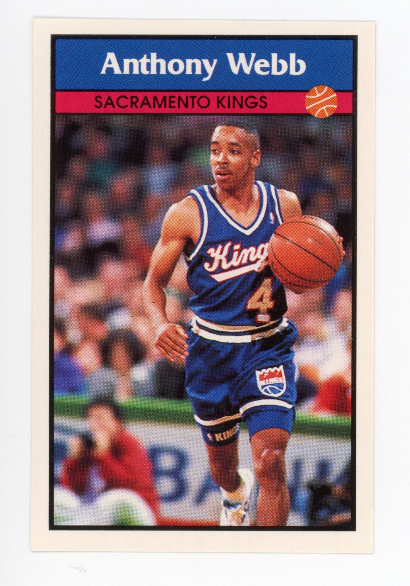 Anthony Webb Panini 1992-1993 Basketball Sticker Sacramento Kings #54