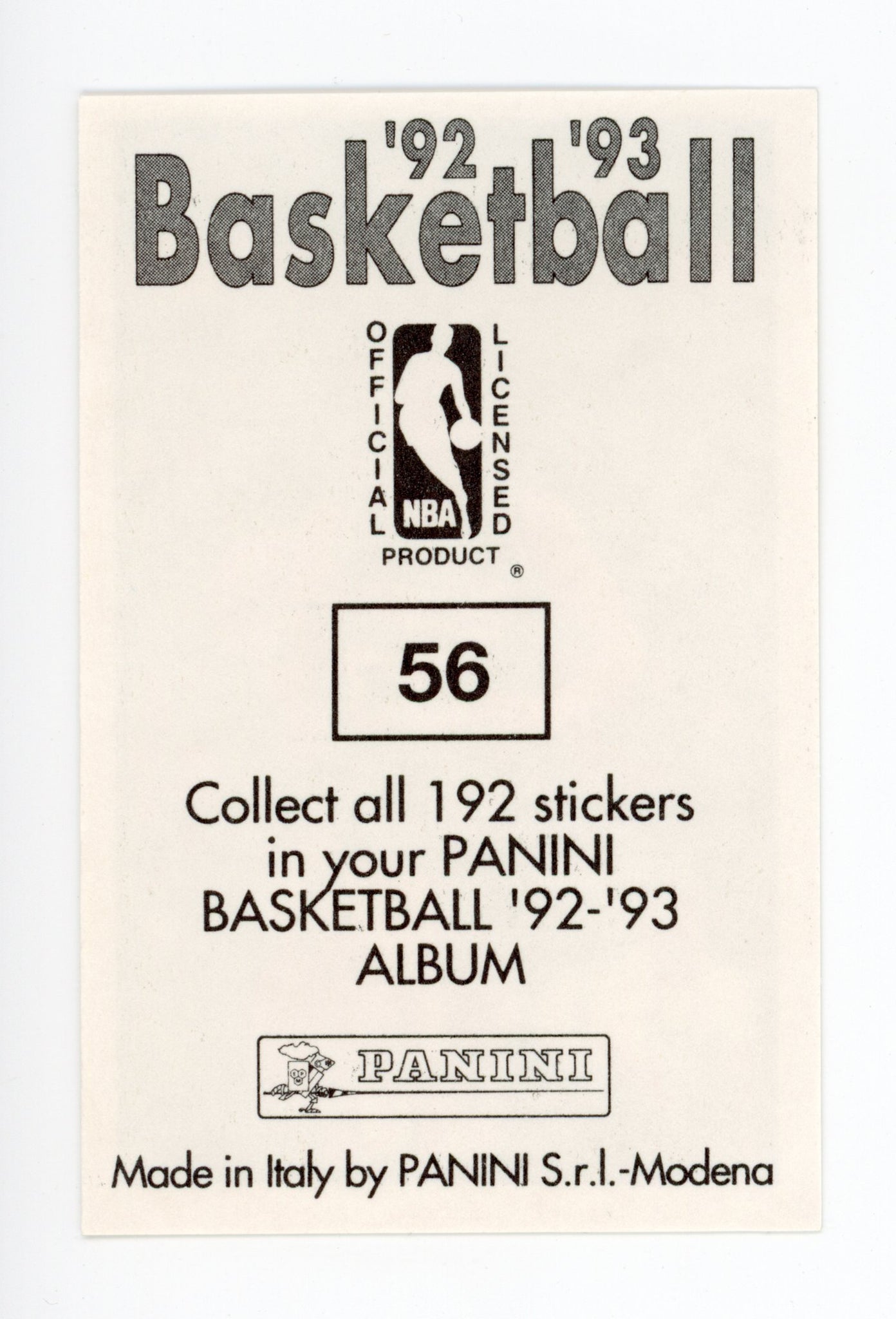 Jim Les Panini 1992-1993 Basketball Sticker Sacramento Kings #56