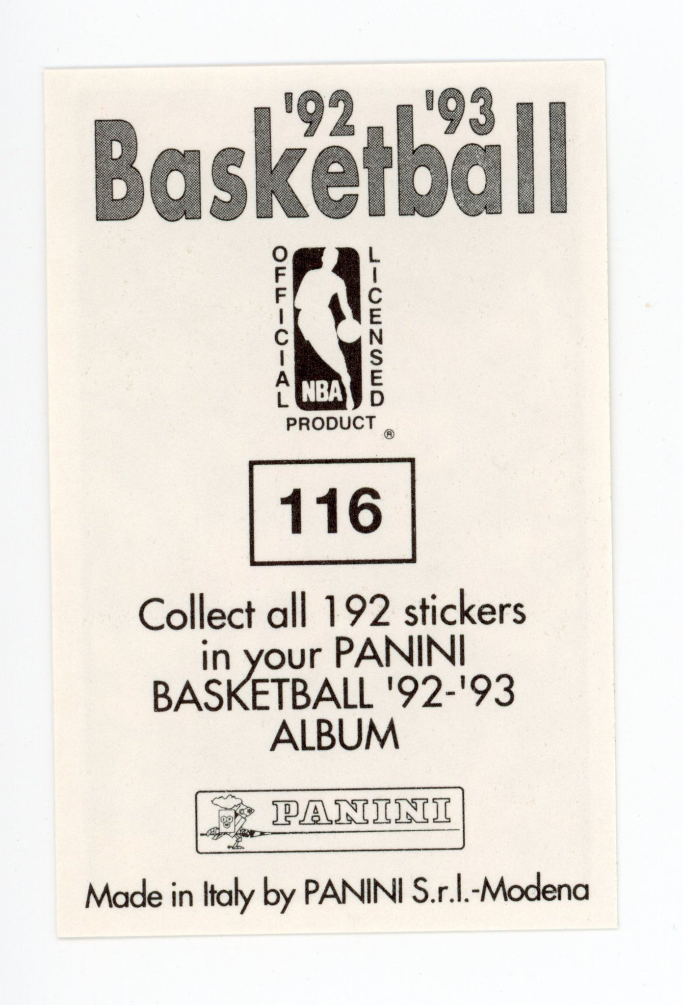 Rumeal Robinson Panini 1992-1993 Basketball Sticker Atlanta Hawks #116