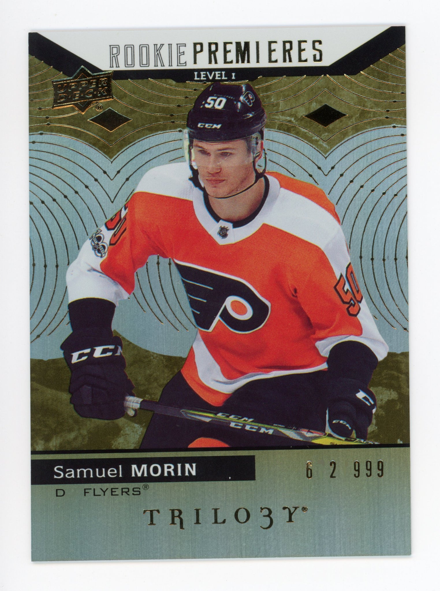 Samuel Morin Trilogy 2017-2018 Rookie Premiers #d /999 Philadelphia Flyers # 53