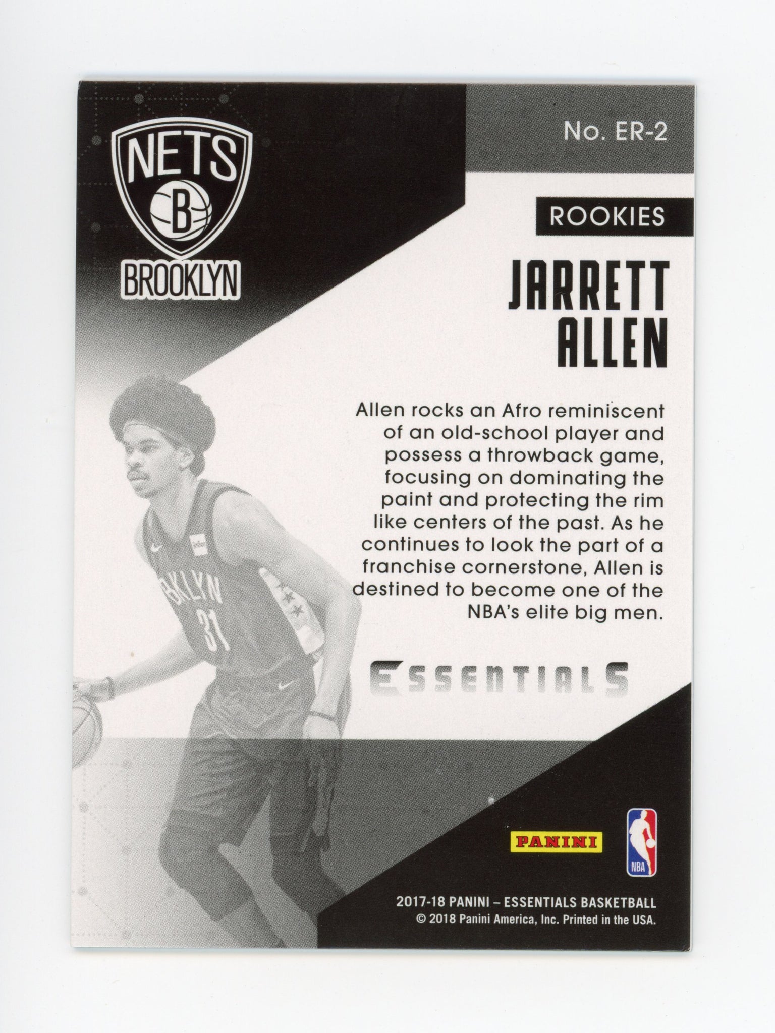 Jarrett Allen Panini 2017-2018 Essential Rookies New York Nets # ER-2
