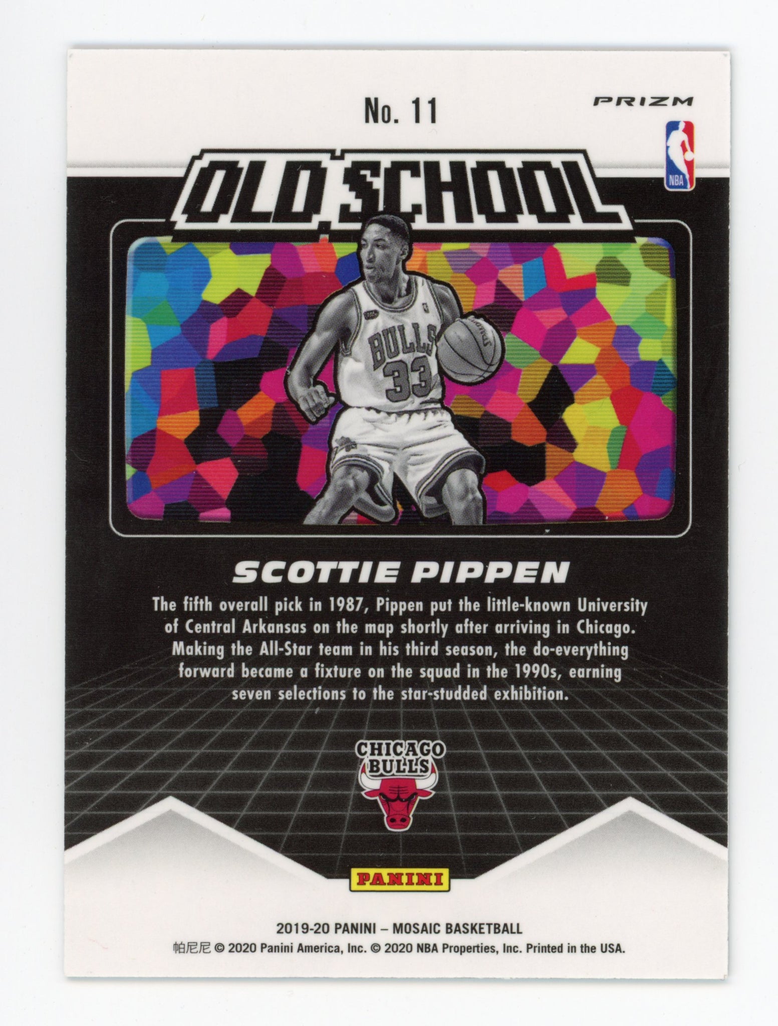 Scottie Pippen Mosaic 2019-2020 Old School Prizm Chicago Bulls #11