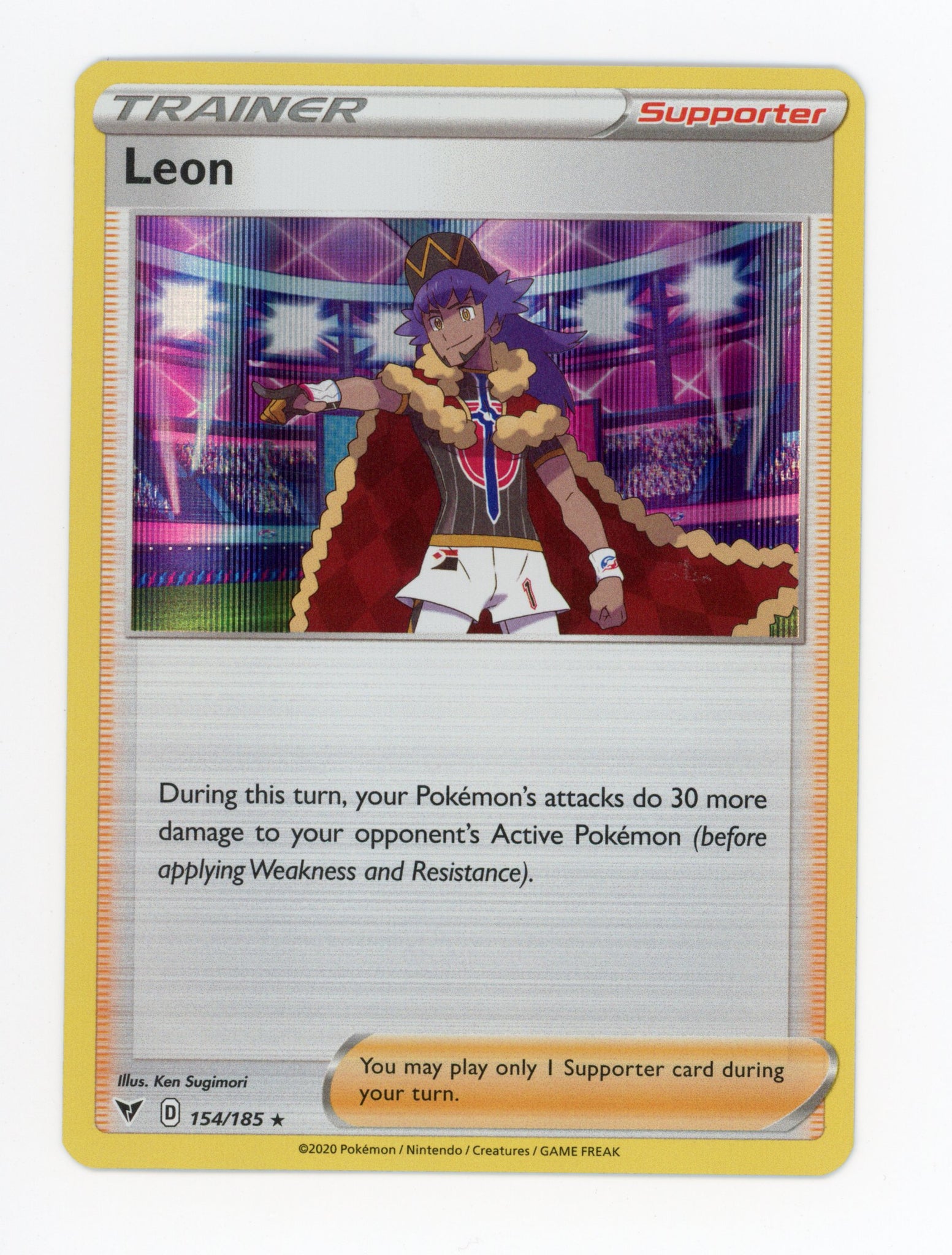 Trainer Leon 154/185 Pokemon Holo 2020 Vivid Voltage