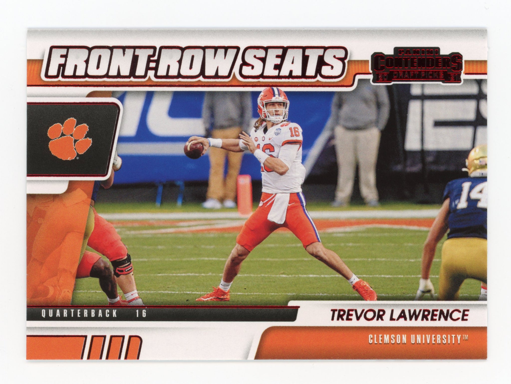 Trevor Lawrence Panini 2020-2021 Front-Row Seats Red Clemson Tigers #1
