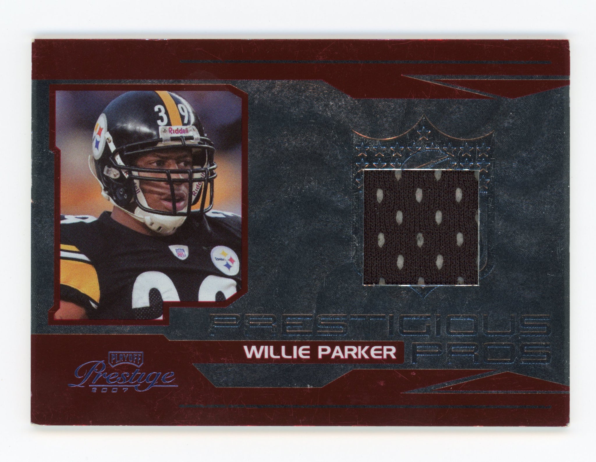 Willie Parker Donruss 2007 Prestigious Pros Patch Pittsburgh Steelers #PP-12