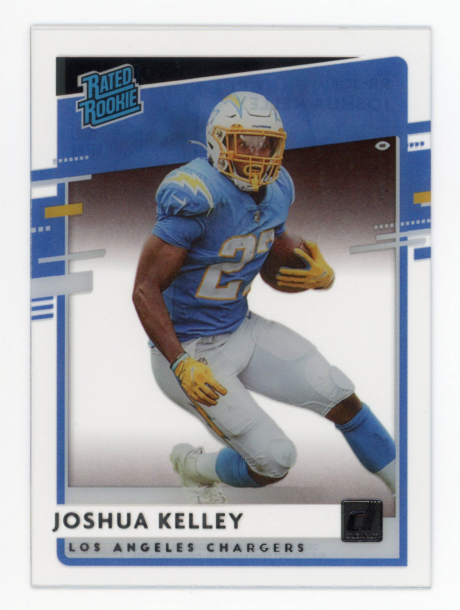 Joshua Kelley Panini 2020 Rated Rookie ClearlyLos Angeles Chargers #RR-JOK