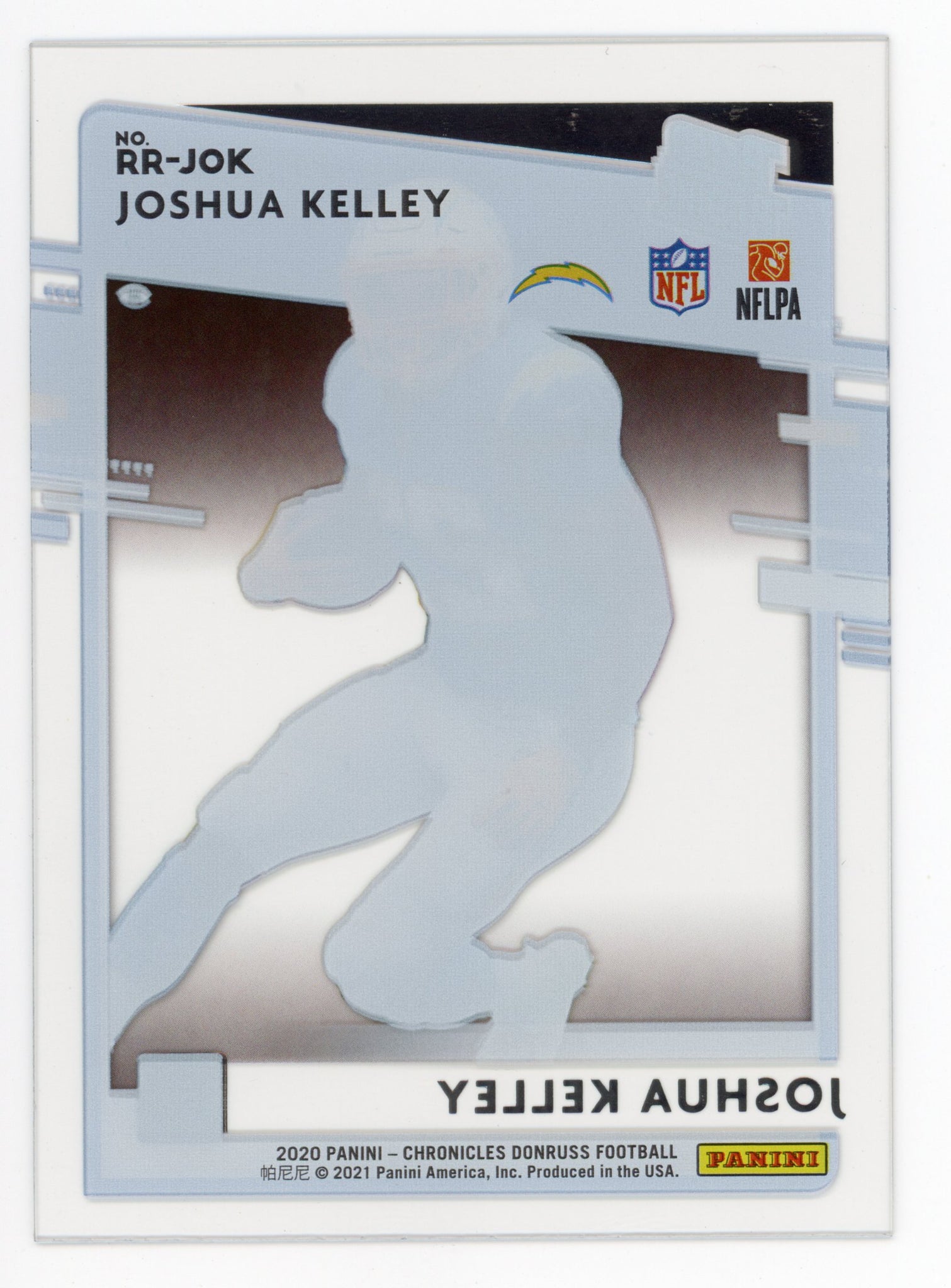 Joshua Kelley Panini 2020 Rated Rookie ClearlyLos Angeles Chargers #RR-JOK