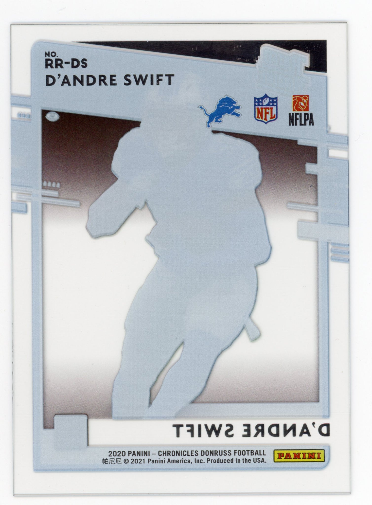D'andre Swift Panini 2020 Rated Rookie Clearly Los Angeles Chargers #RR-DS