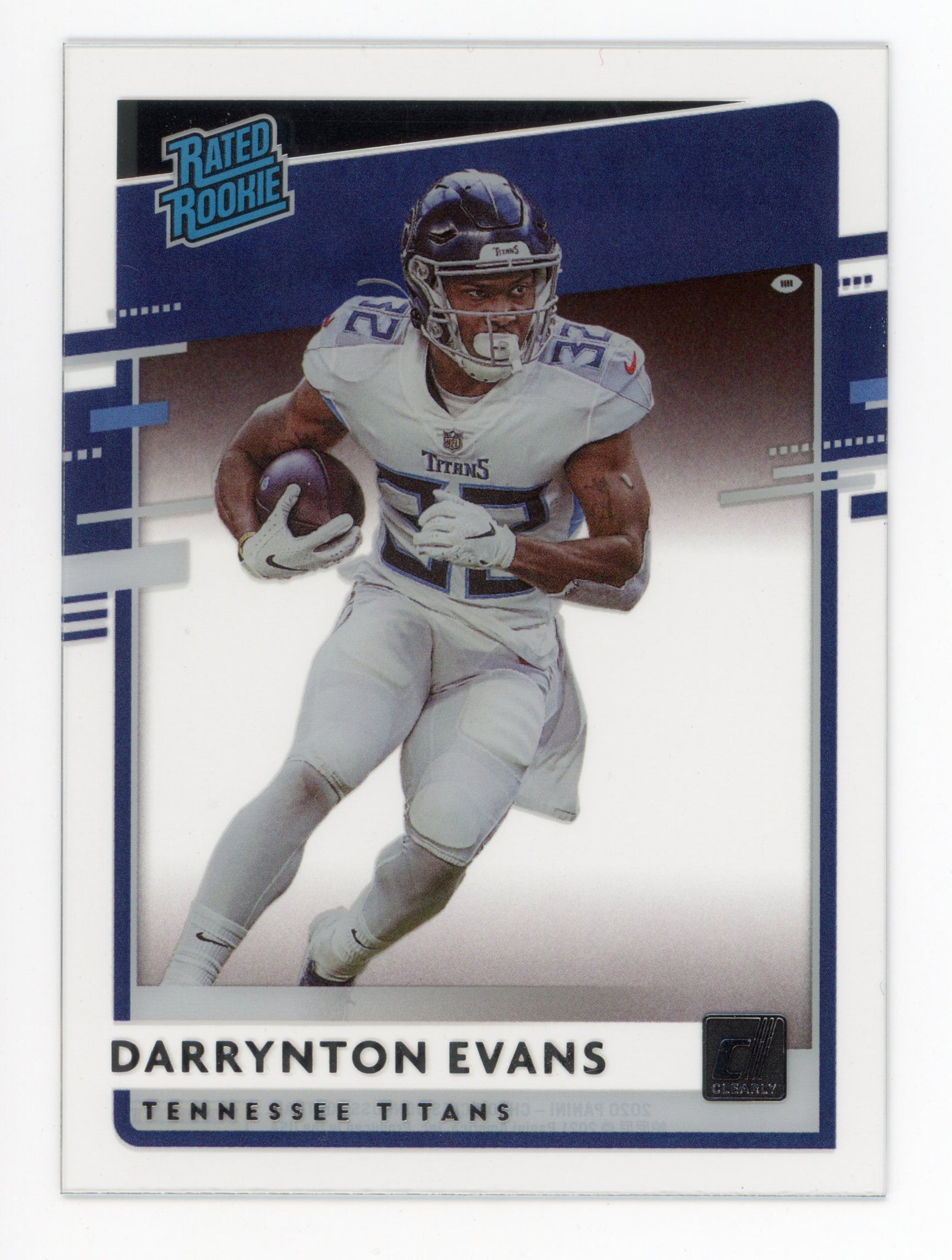 Darrynton Evans Panini 2020 Rated Rookie Clearly Tennessee Titans #RR-DE