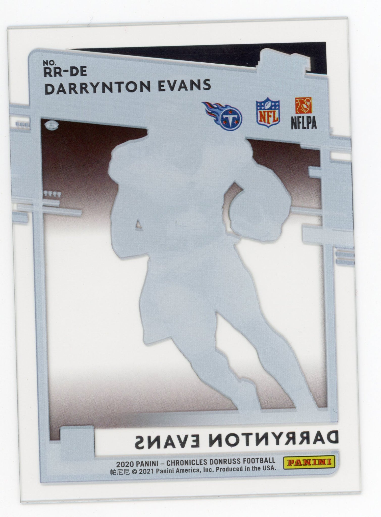 Darrynton Evans Panini 2020 Rated Rookie Clearly Tennessee Titans #RR-DE