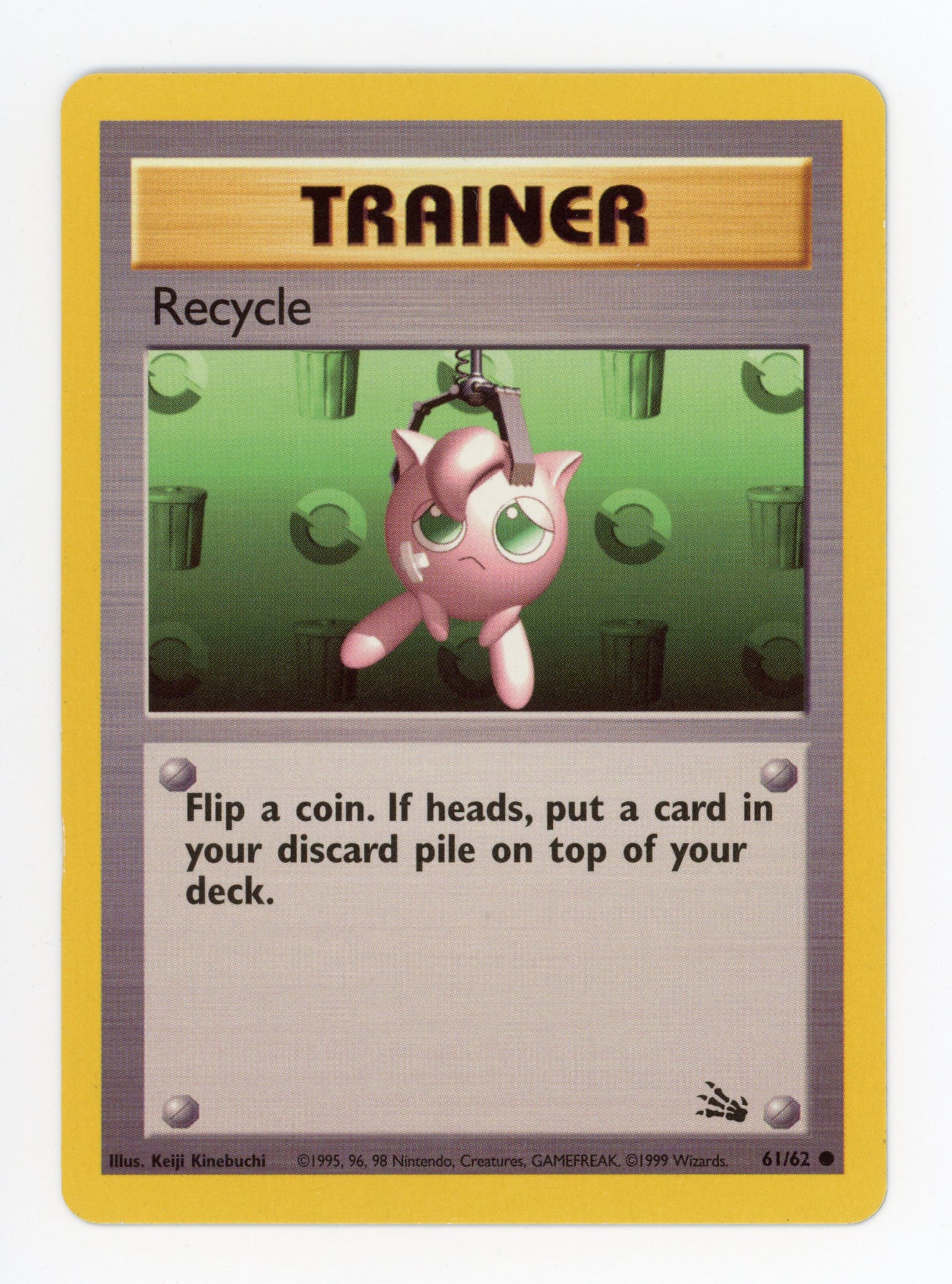Trainer Recycle 61/62 Pokemon Non Holo 1999 Base Fossil