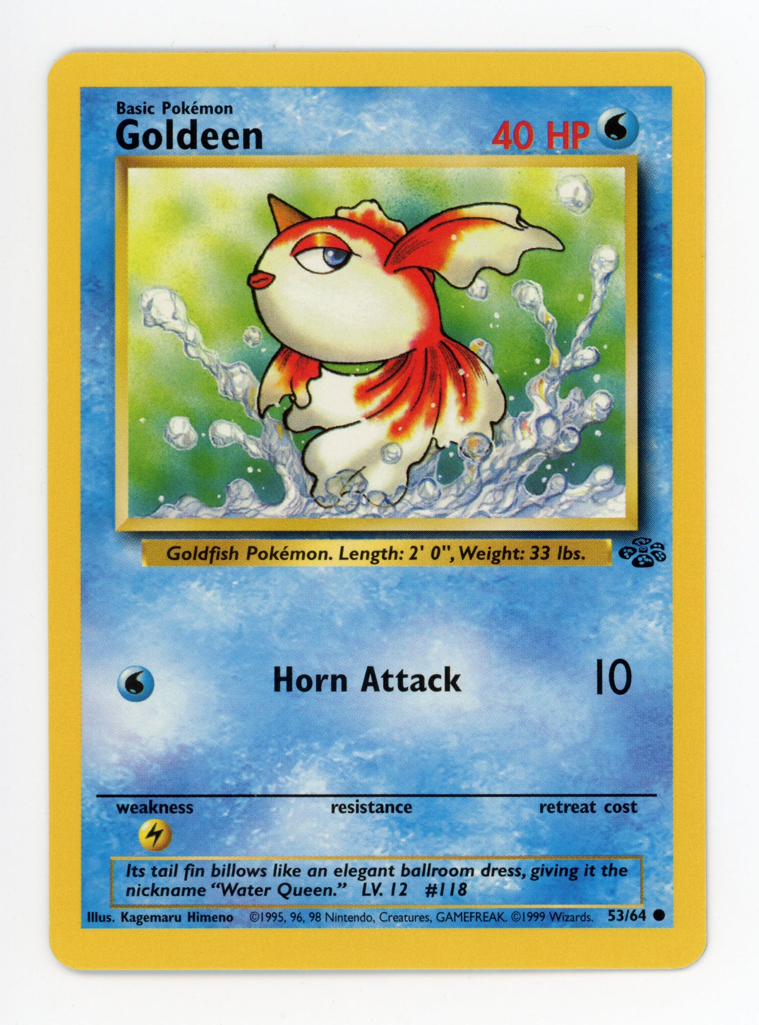 Goldeen 53/64 Pokemon Non Holo 1999 Base Jungle