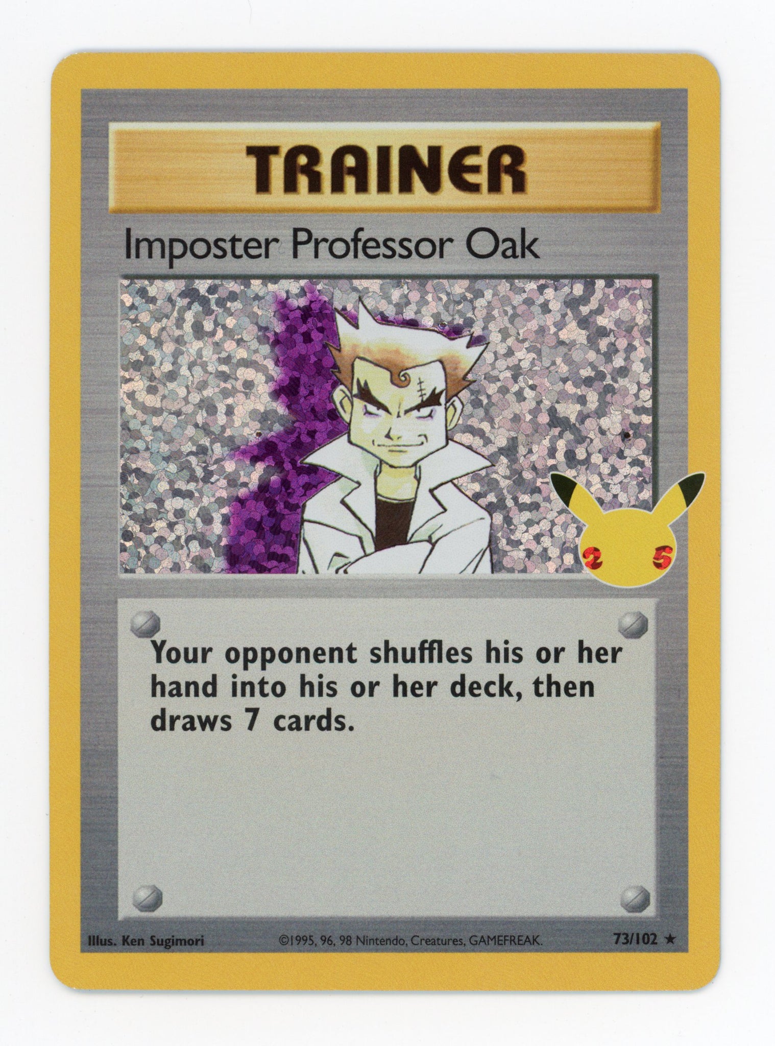 Trainer Imposter Professor Oak 73/102 Pokemon Holo 1998 Celebrations
