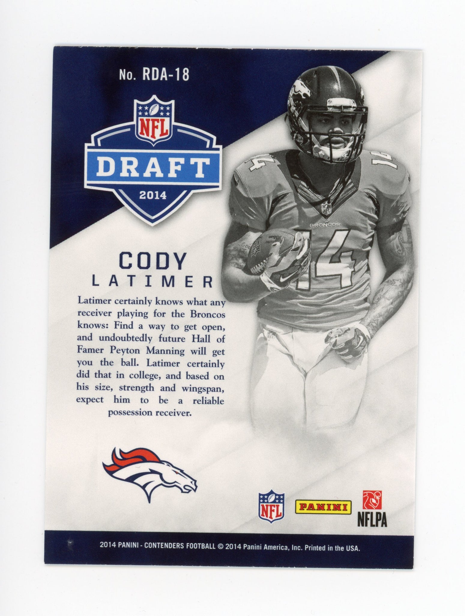 Cody Latimer Panini 2014 Rookie Draft Denver Broncos #RDA-18