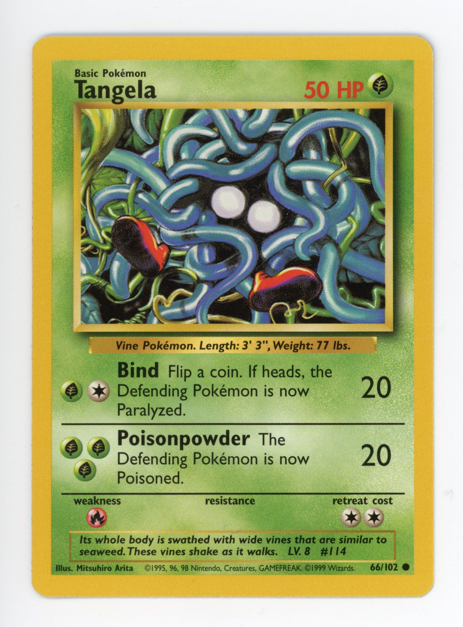 Tangela 66/102 Pokemon Non Holo 1999 Base