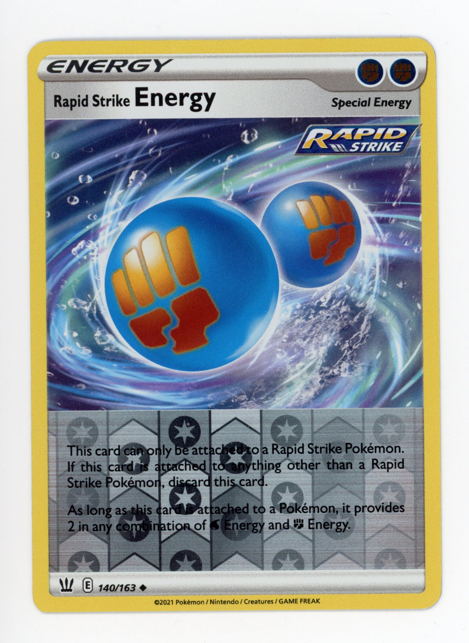 Trainer Rapid Strike Energy 140/163 Pokemon 2021 Reverse Holo Battle Styles
