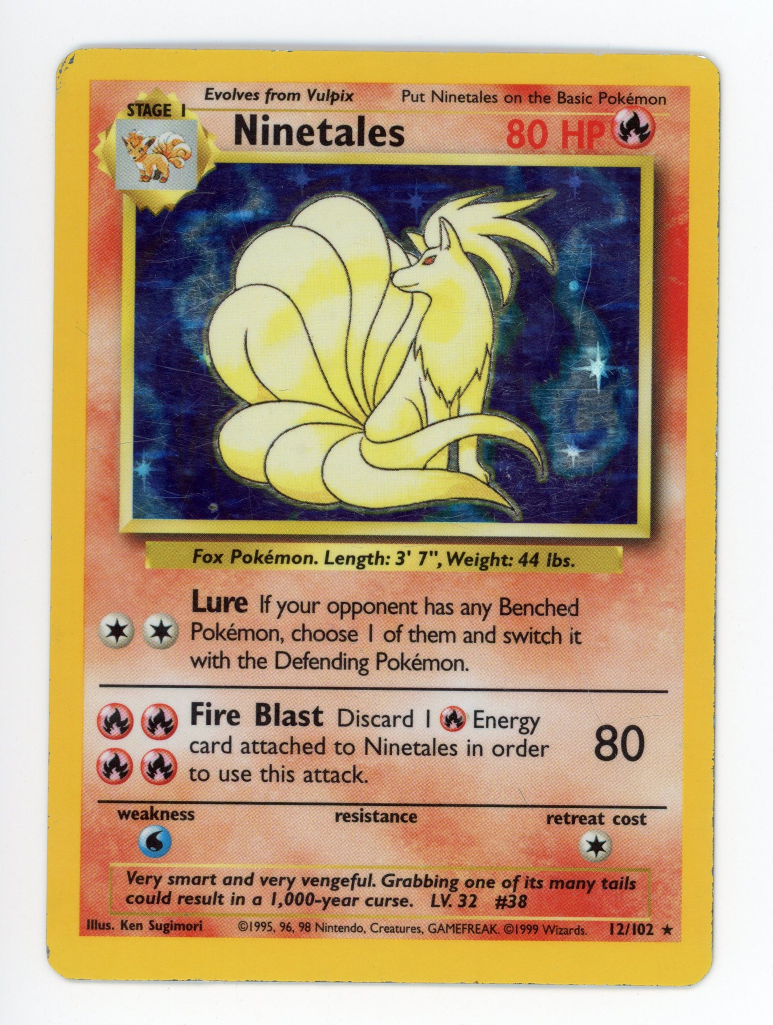 Ninetales 12/102 Pokemon 1999 Holo Base