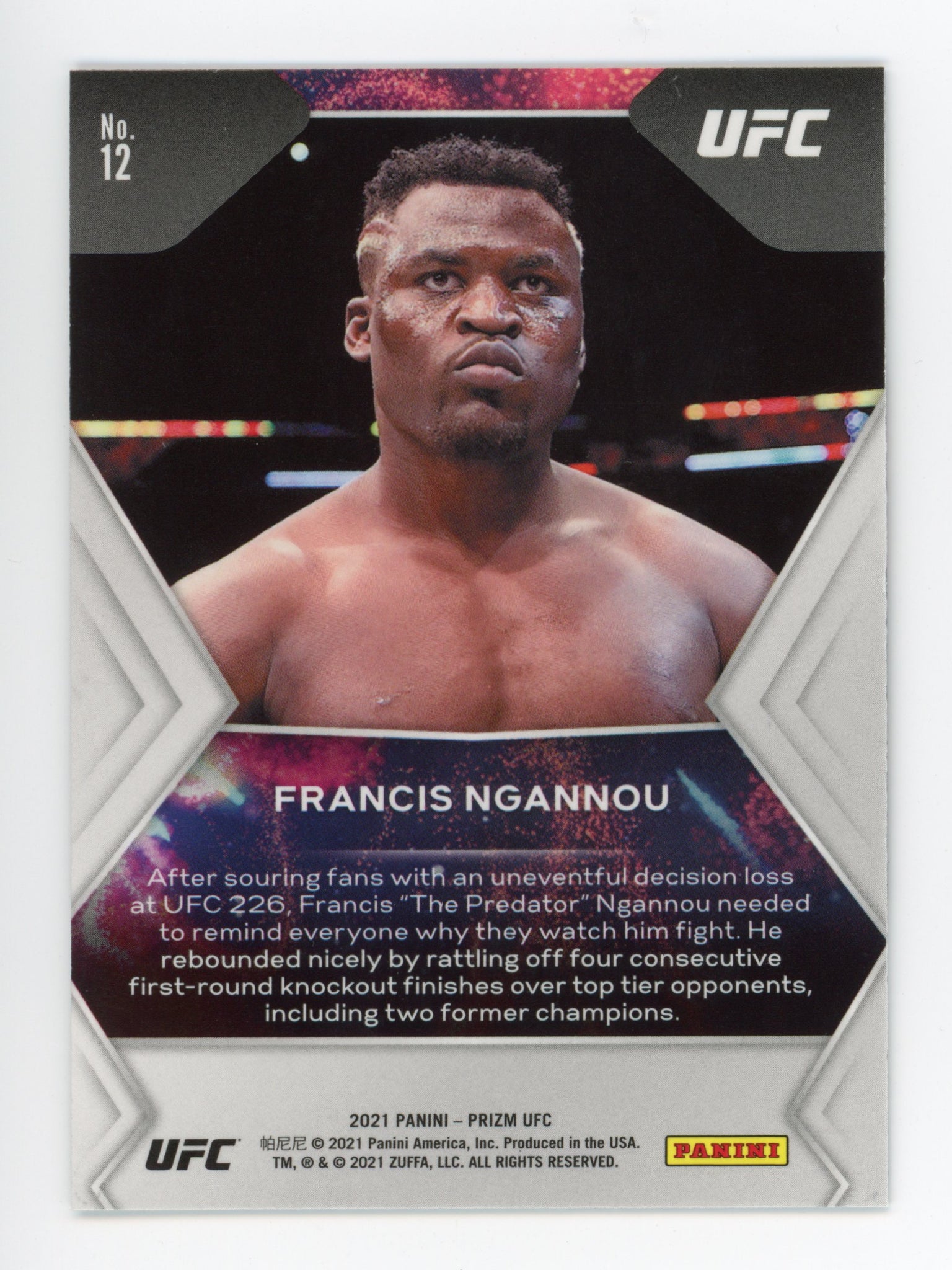 2021 Francis Ngannou Panini UFC Fireworks #12