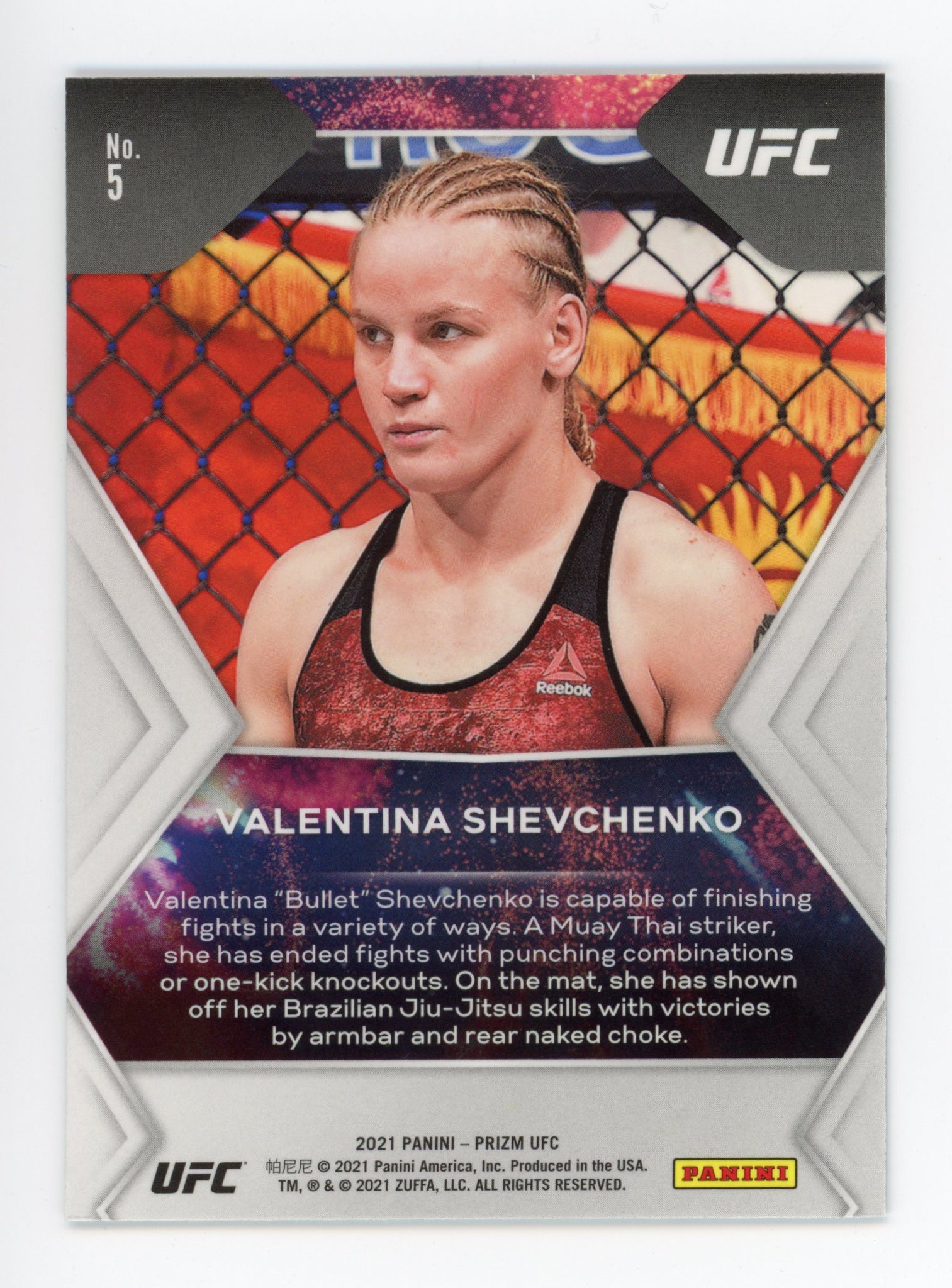2021 Valentina Shevchenko Panini Fireworks UFC # 5